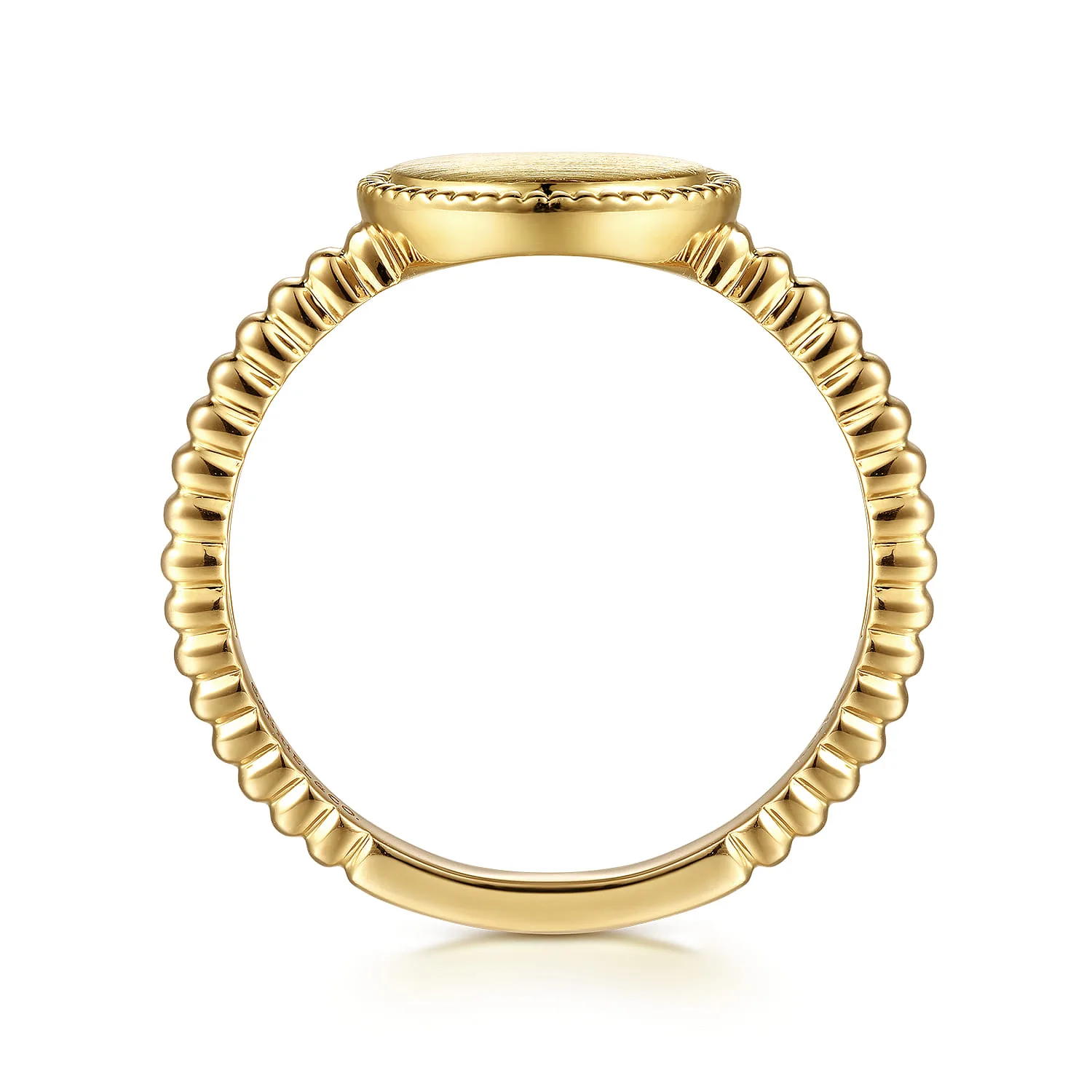 Bujukan Engravable Signet Ring in 14K Yellow Gold, photograph 2