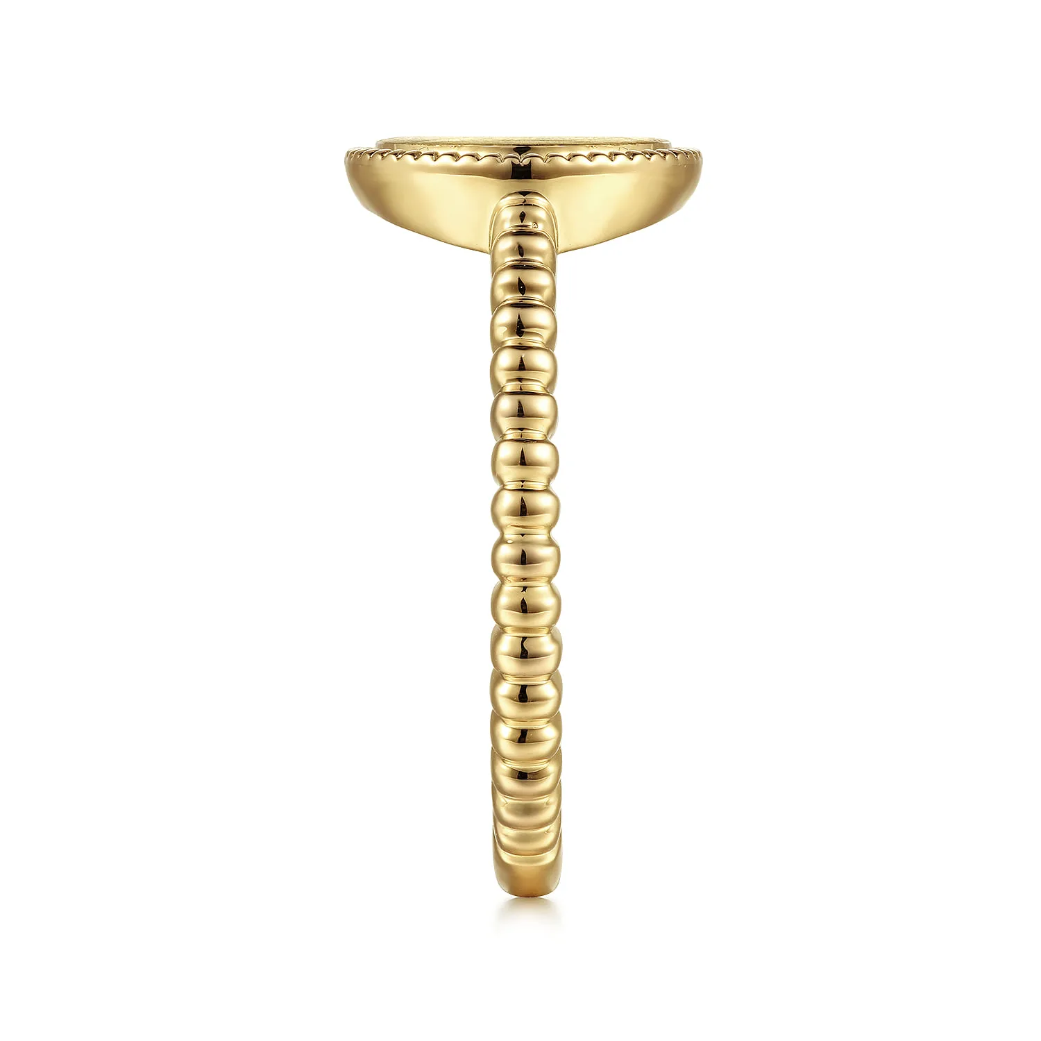 Bujukan Engravable Signet Ring in 14K Yellow Gold, photograph 4