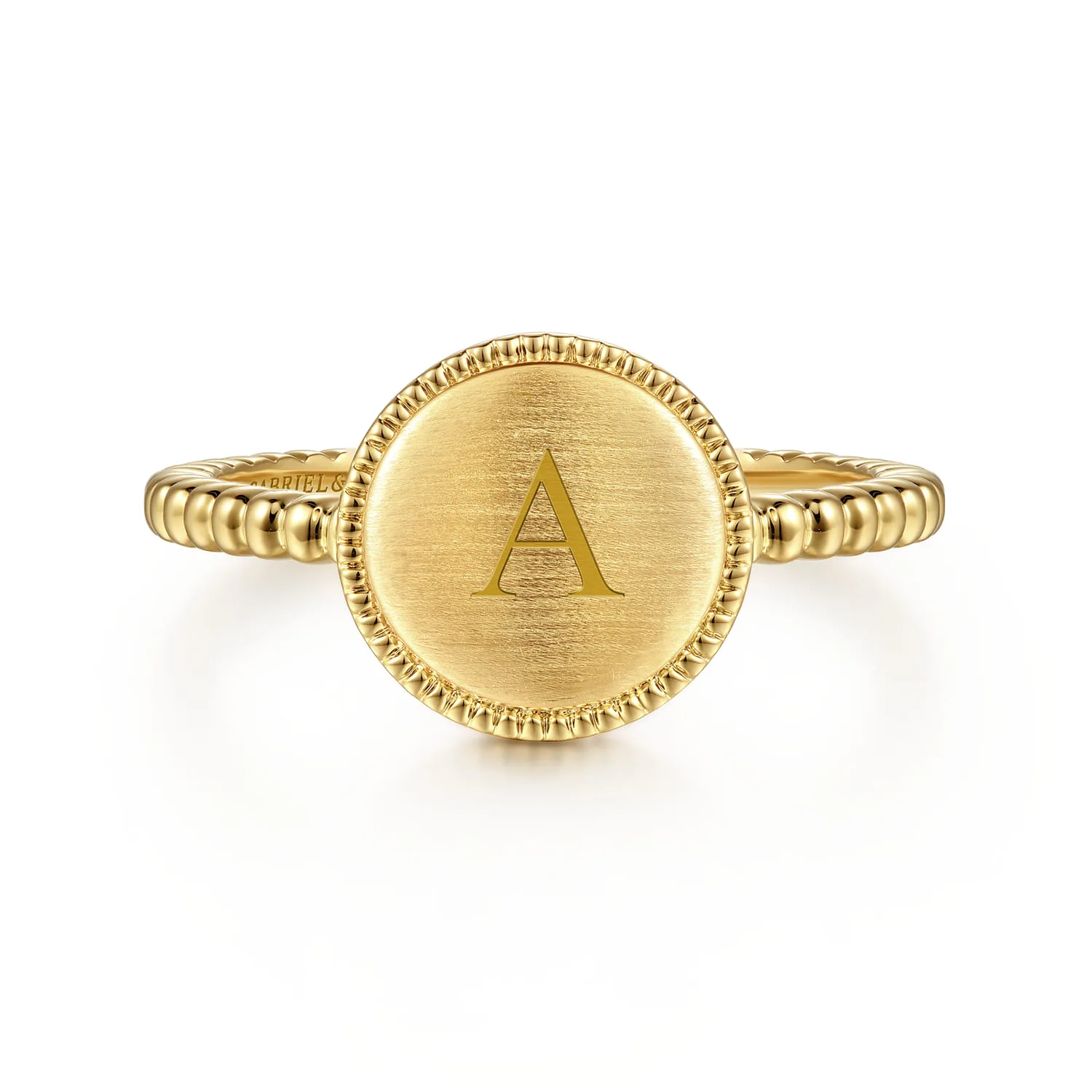 Bujukan Engravable Signet Ring in 14K Yellow Gold, photograph 6