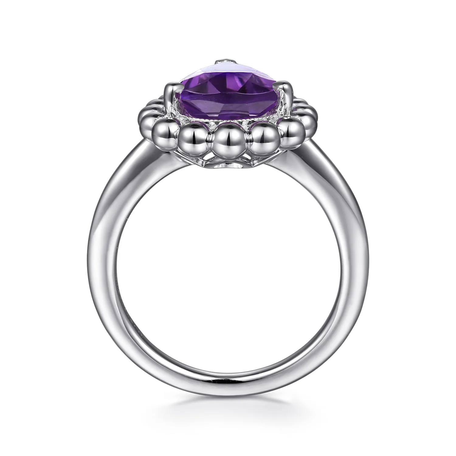 Bujukan Amethyst Chevron Ring in Sterling Silver, photograph 2