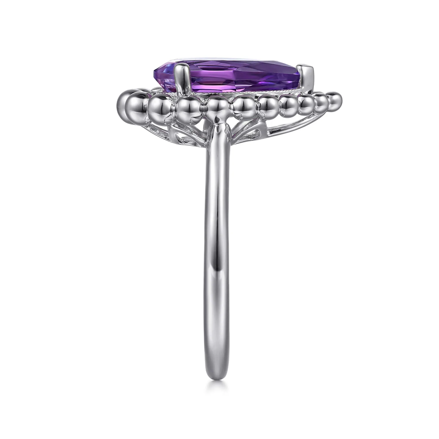 Bujukan Amethyst Chevron Ring in Sterling Silver, photograph 4