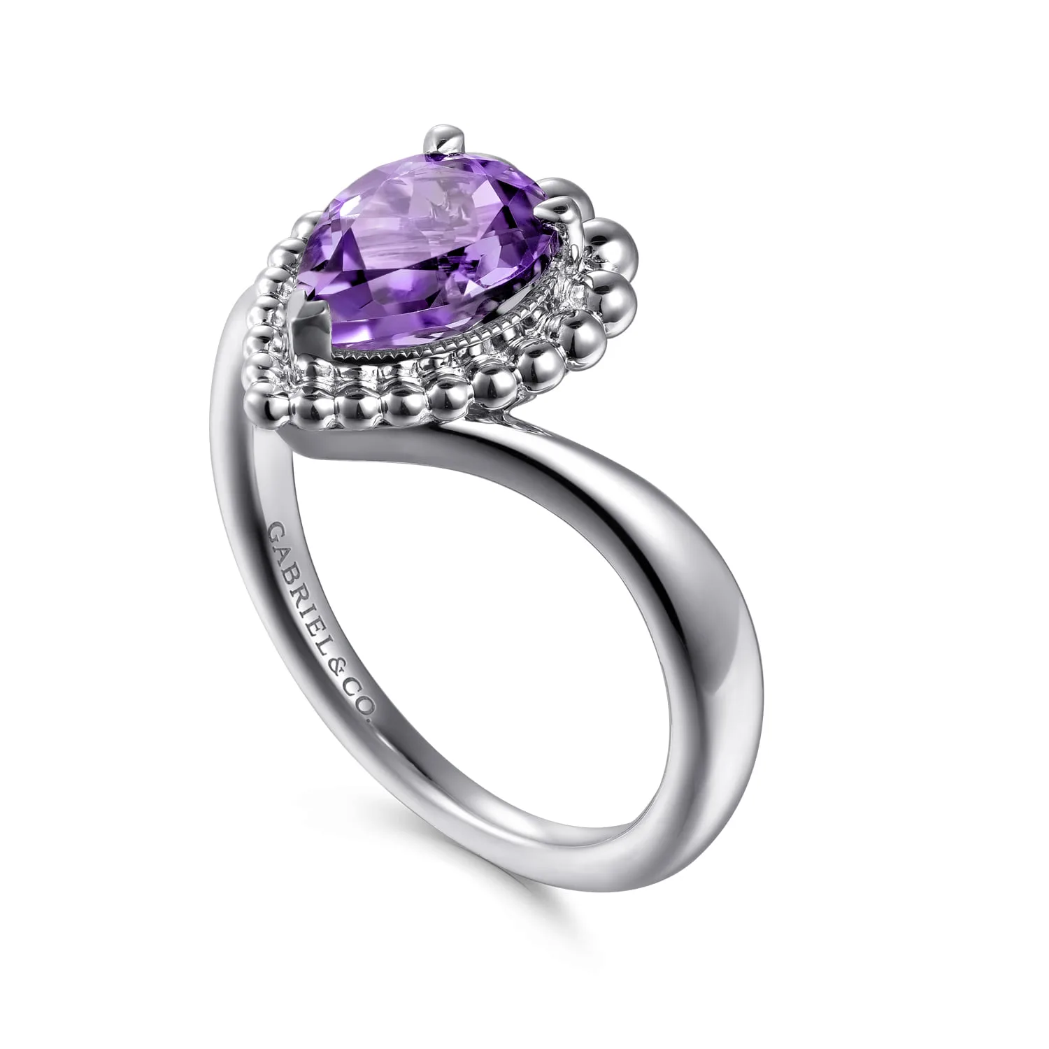 Bujukan Amethyst Chevron Ring in Sterling Silver, photograph 3