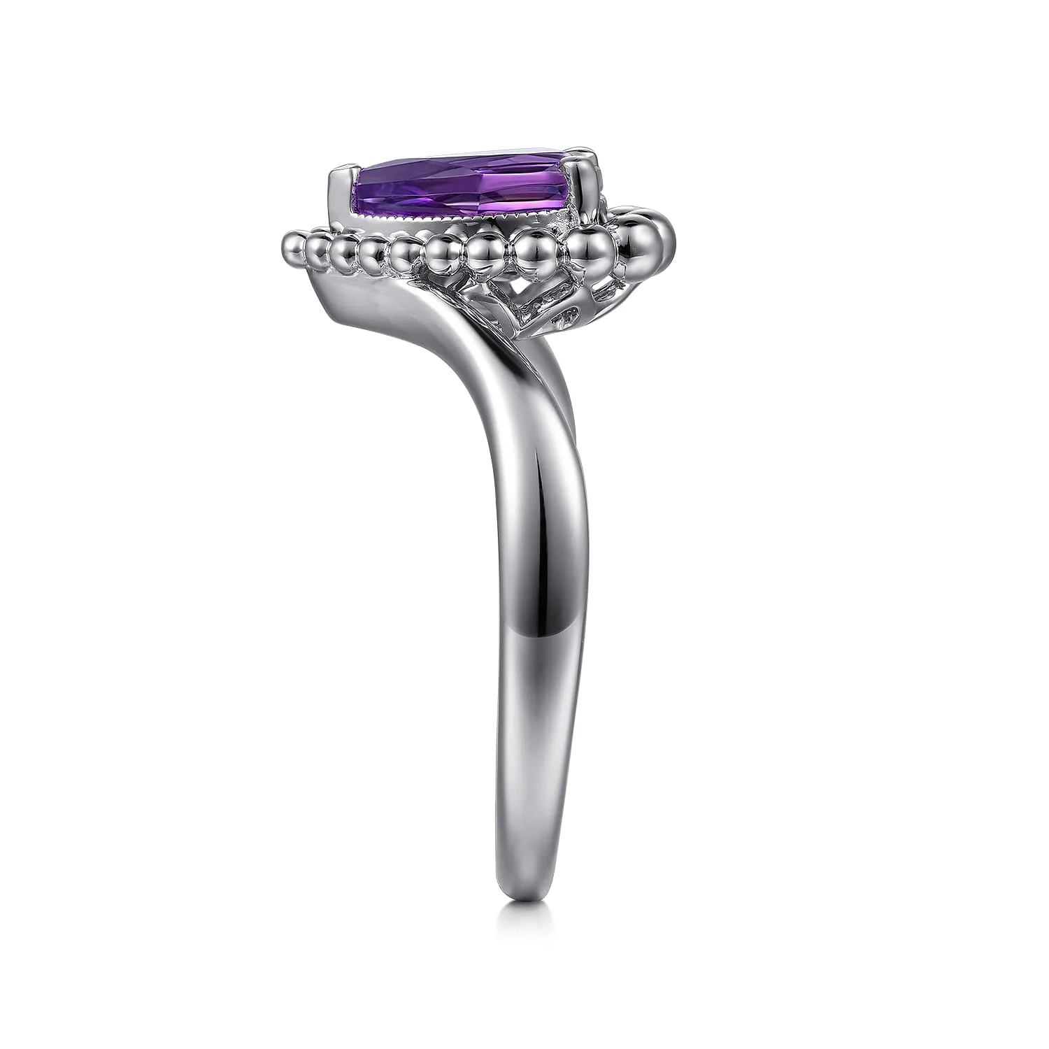 Bujukan Amethyst Chevron Ring in Sterling Silver, photograph 4
