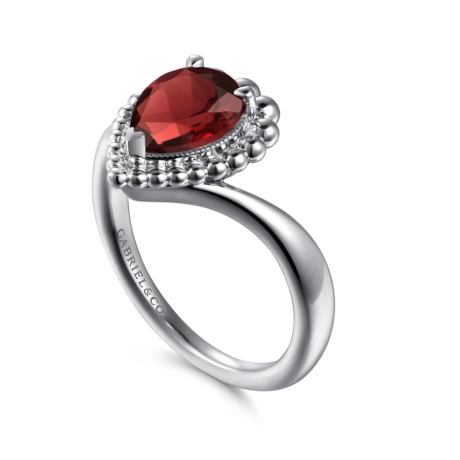 Bujukan Garnet Chevron Ring in Sterling Silver, photograph 3