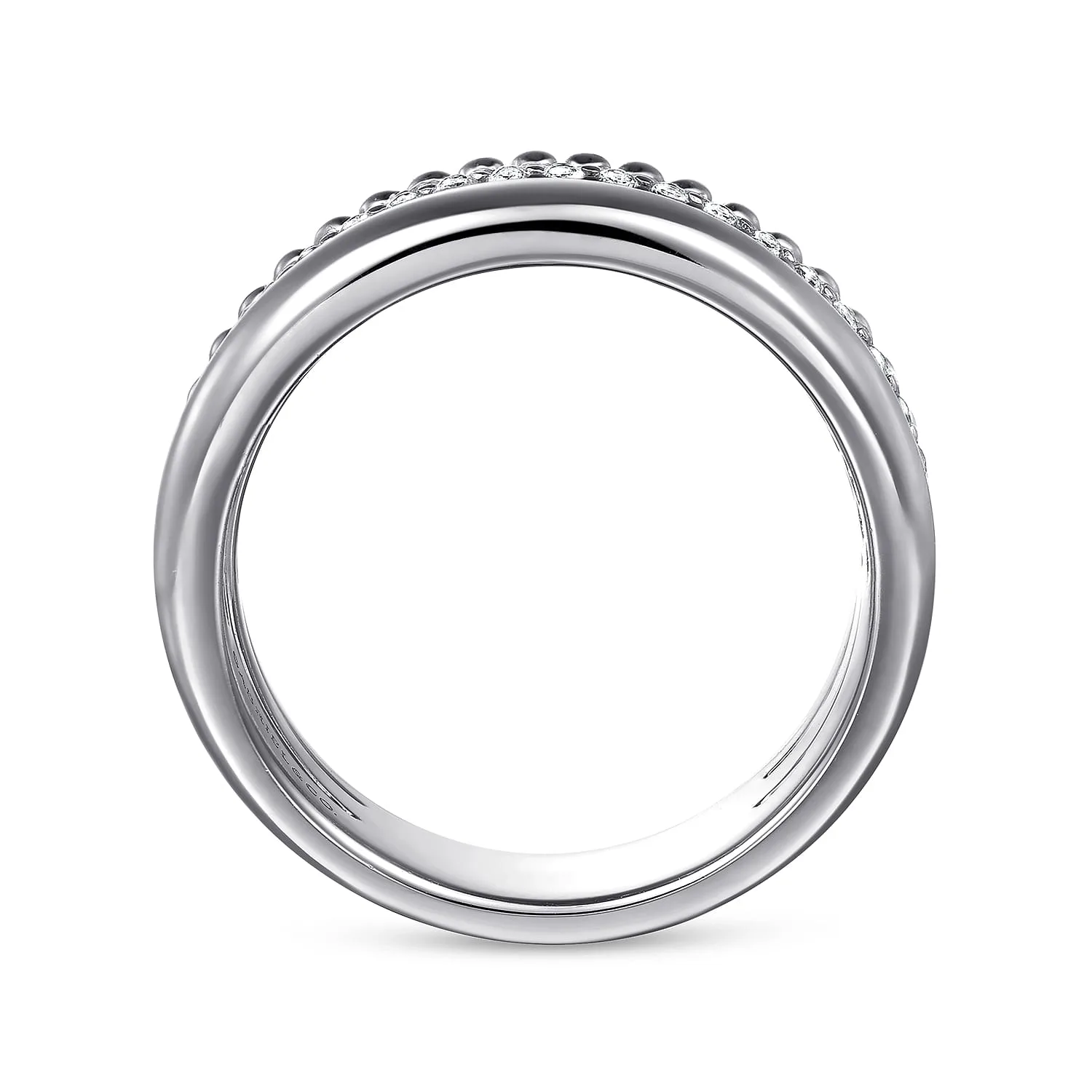 White Sapphire Bujukan Easy Stackable Ring in Sterling Silver, photograph 2