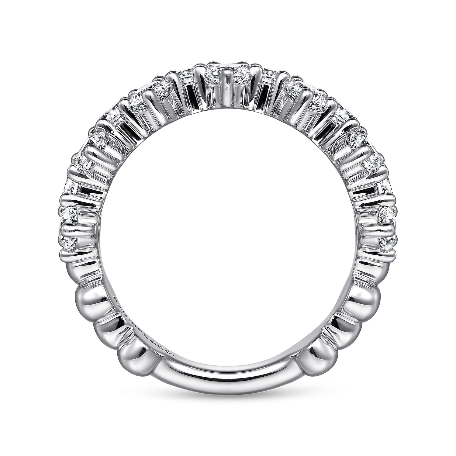 Diamond Cluster Station Ring in 14K White Gold, photograph 2