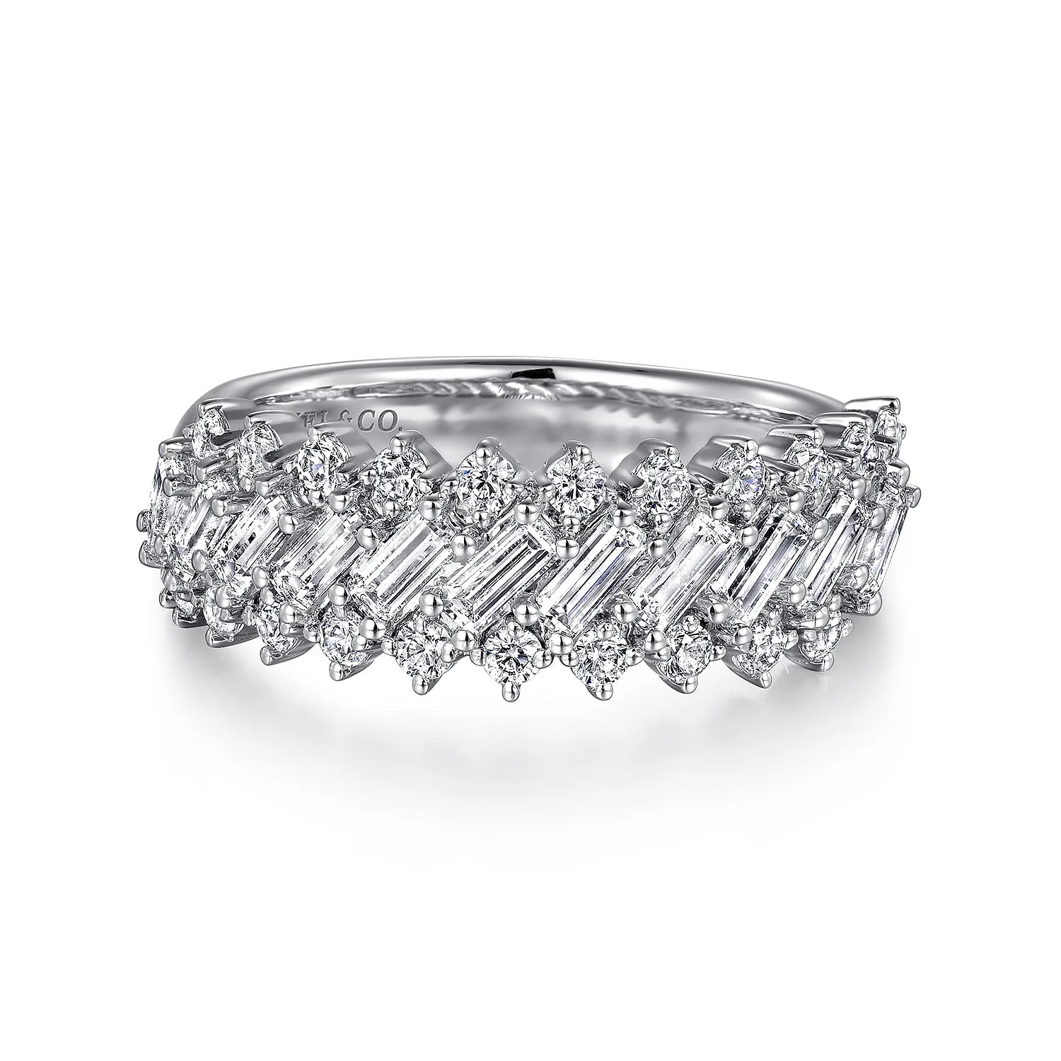 Diamond Baguette Wide Band Ring
