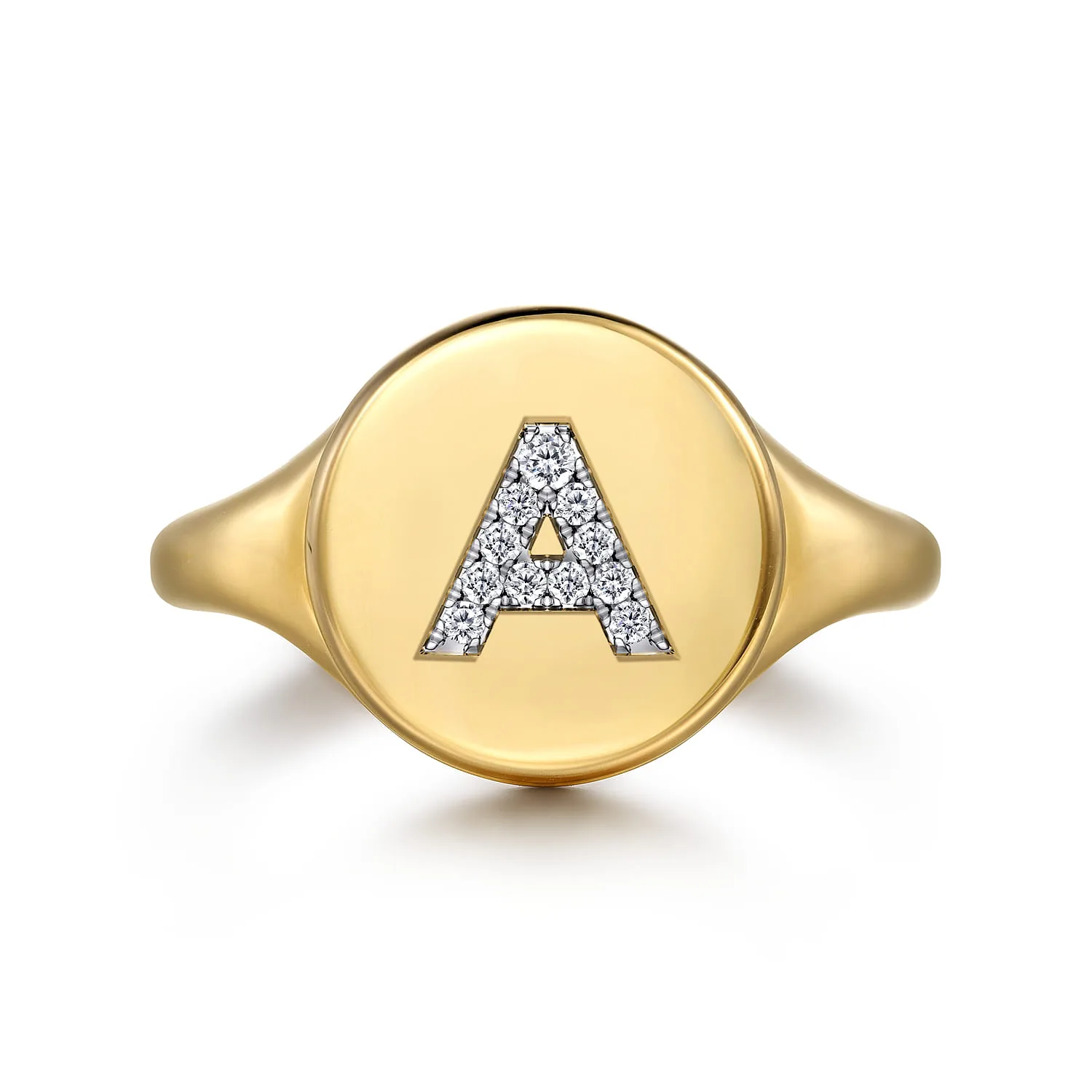 Bujukan Diamond A Initial Signet Ring