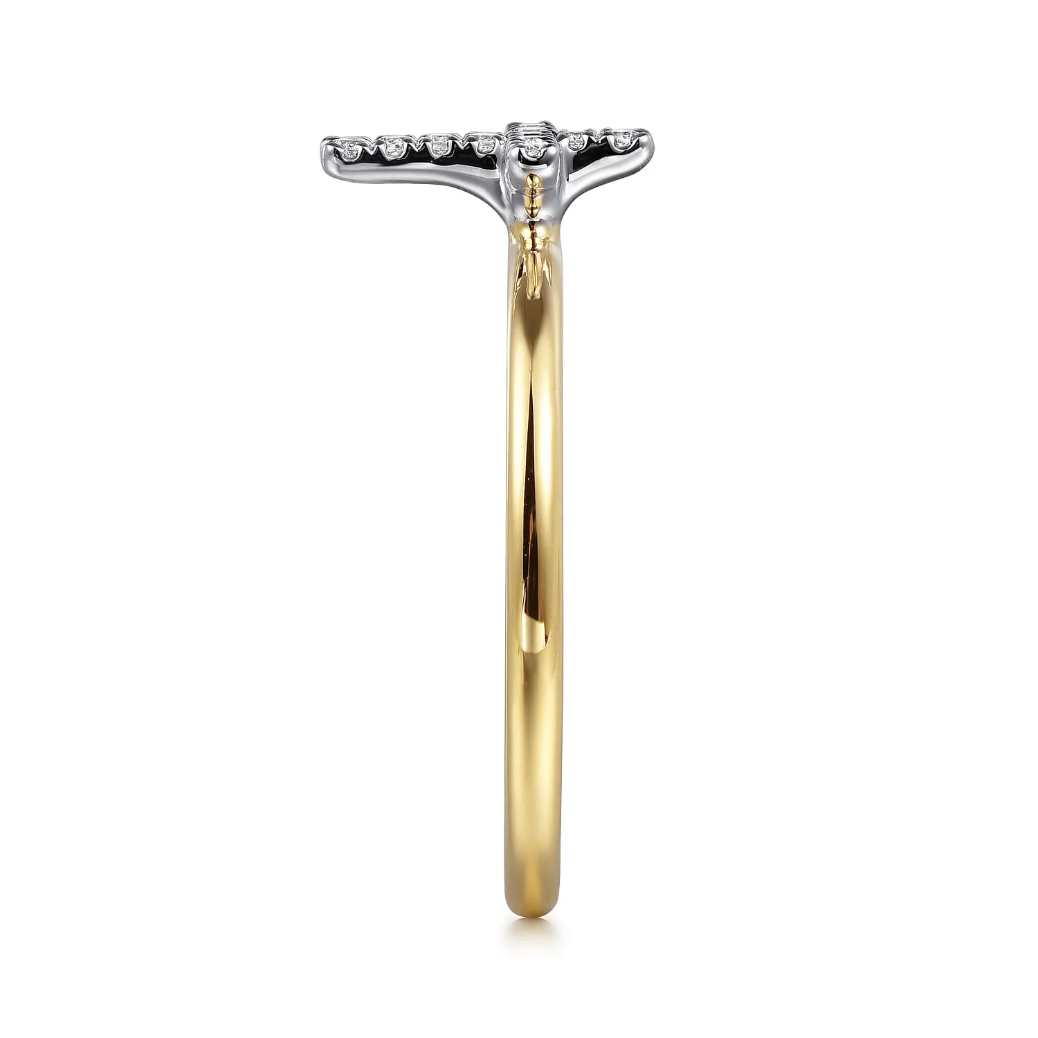 Diamond Cross Ladies Ring in 14K White/Yellow Gold, photograph 4