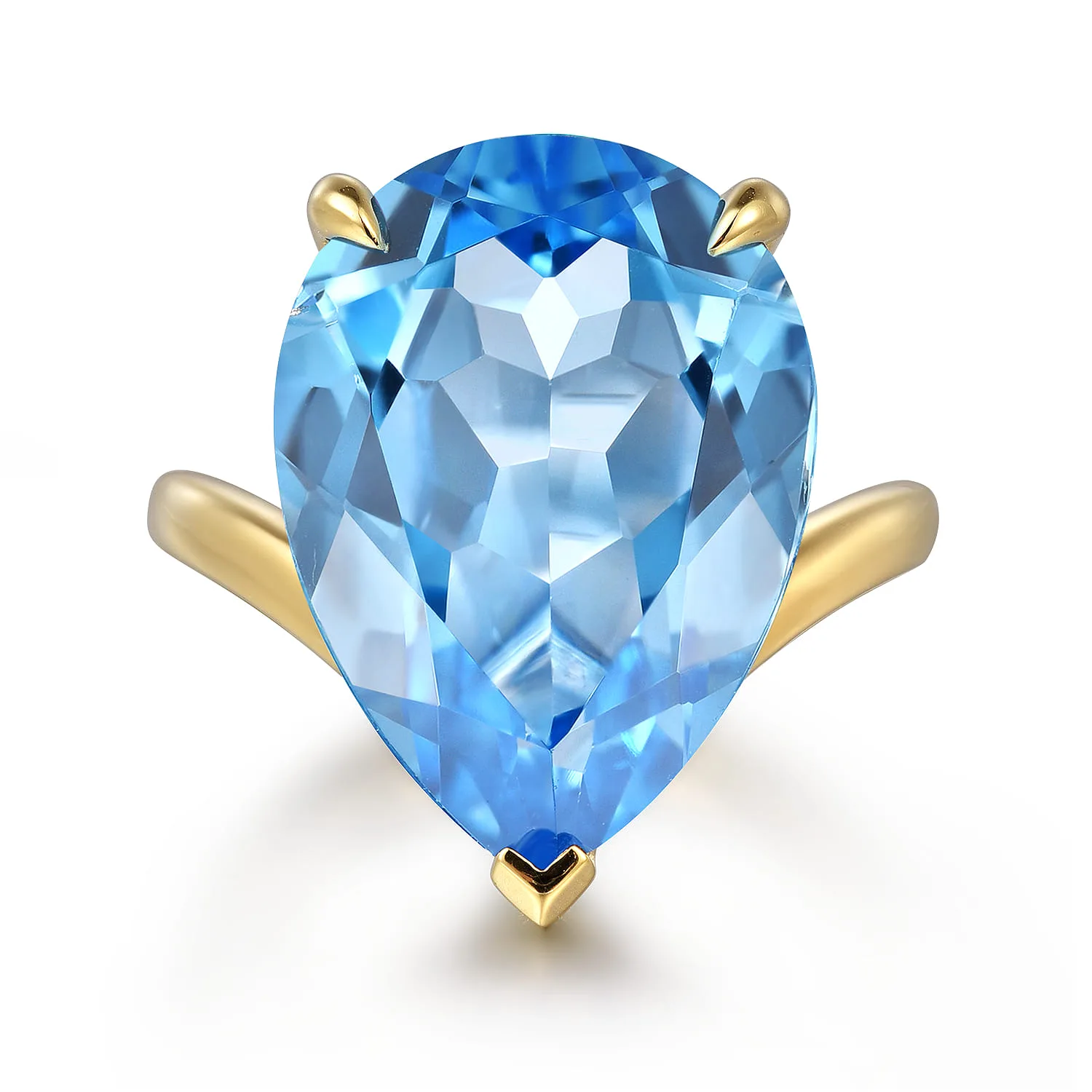 Blue Topaz Pear Ladies Ring