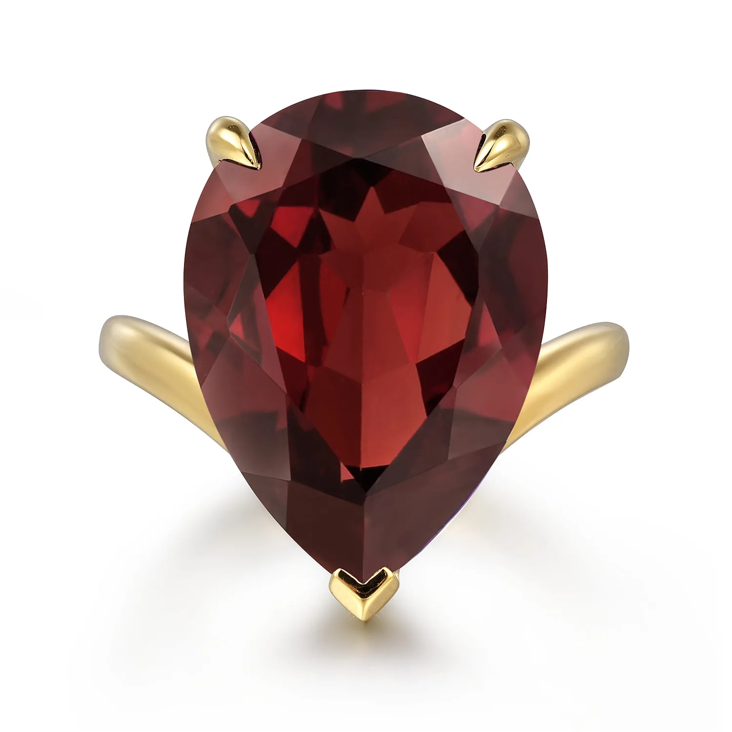 Garnet Pear Ladies Ring
