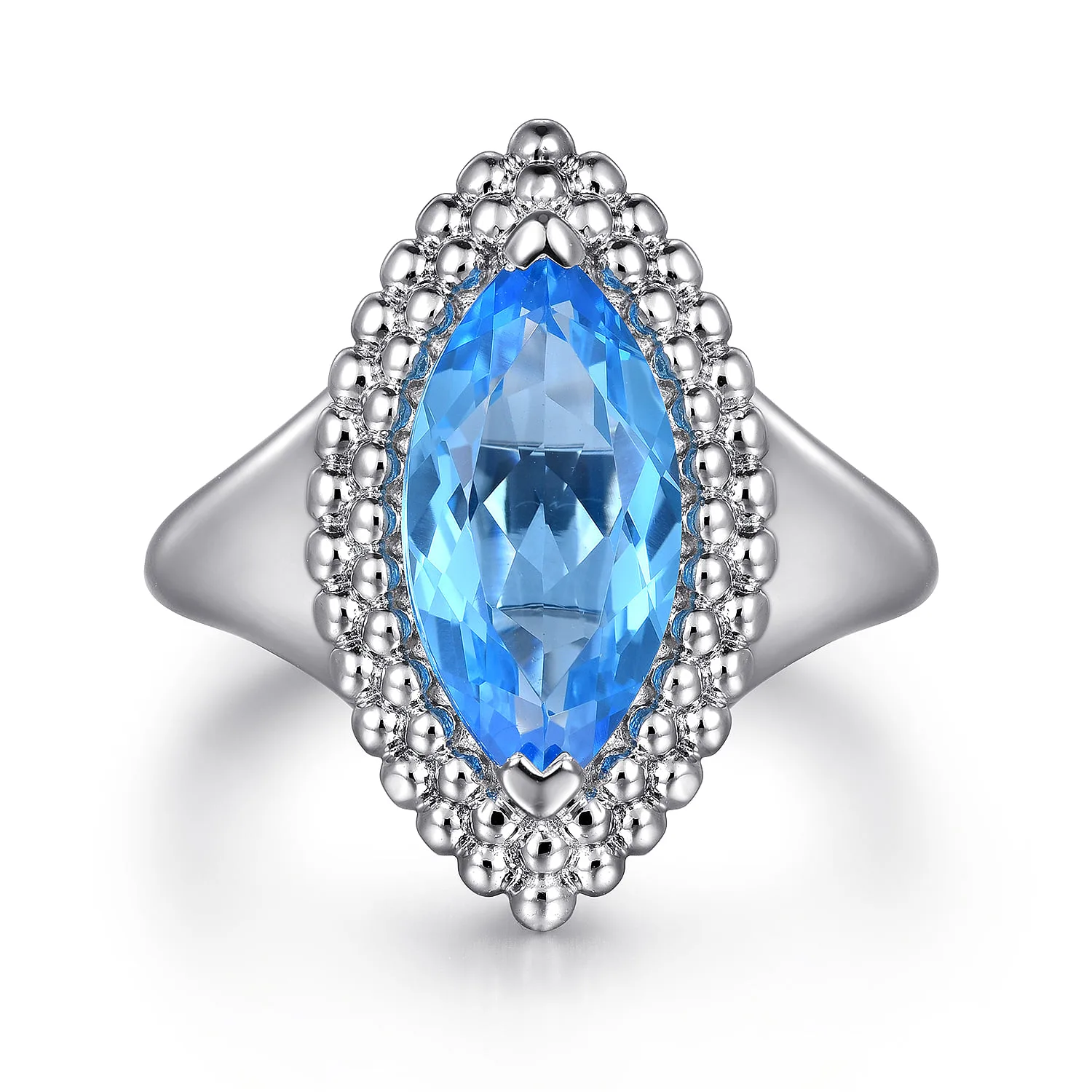 Marquise Shape London Blue Topaz Bujukan Fashion Ladies Ring