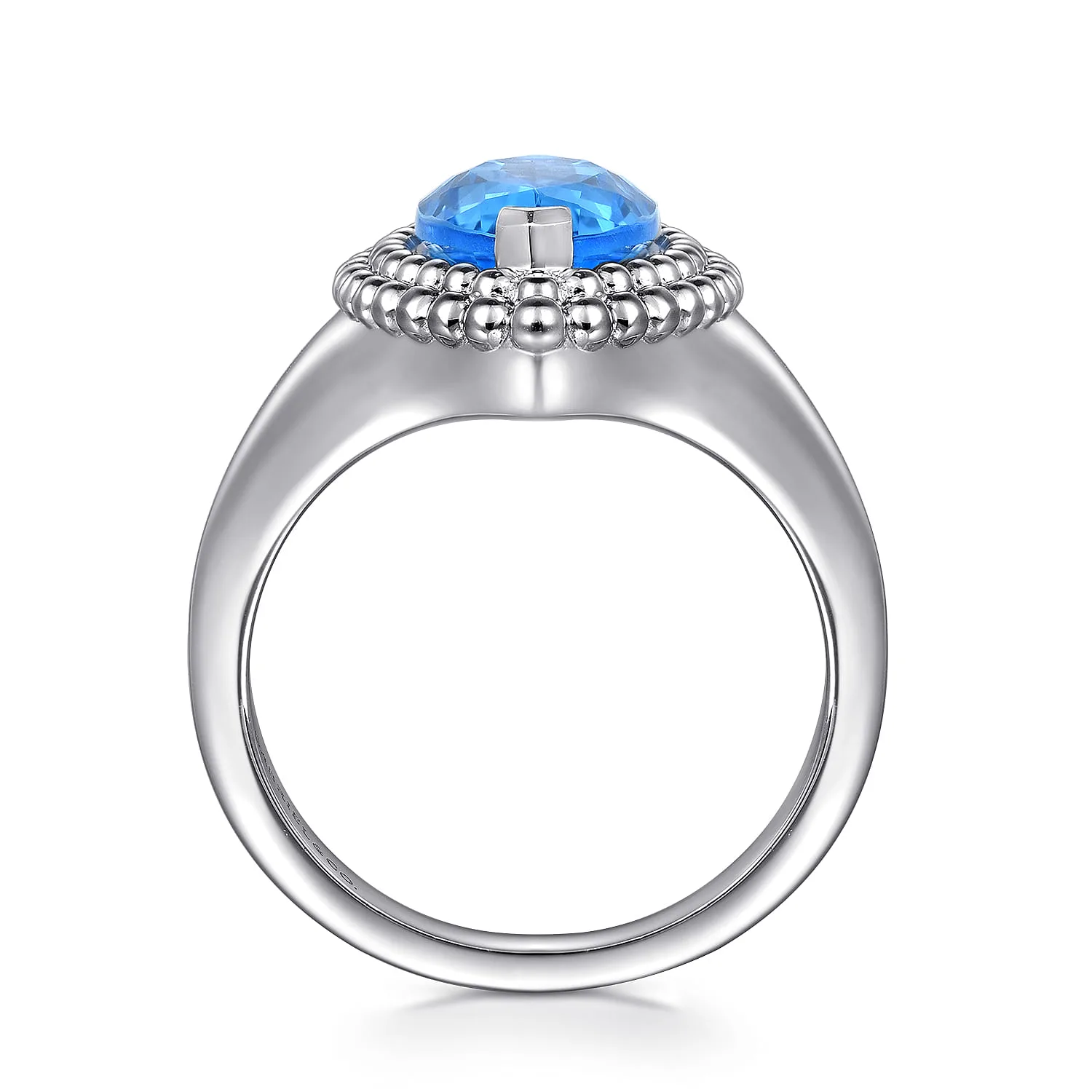 Marquise Shape London Blue Topaz Bujukan Fashion Ladies Ring in Sterling Silver, photograph 2