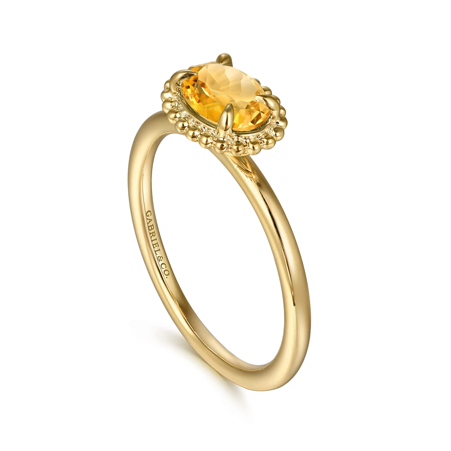 Citrine Bujukan Promise Ring in 14K Yellow Gold, photograph 3
