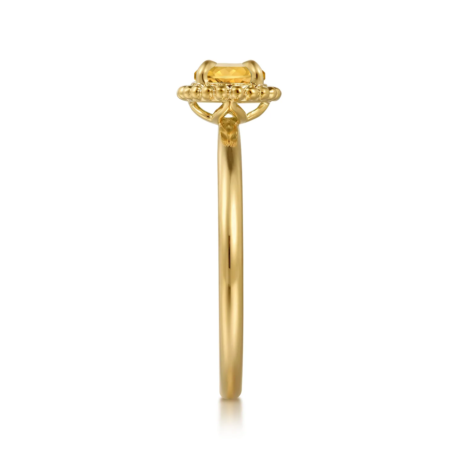 Citrine Bujukan Promise Ring in 14K Yellow Gold, photograph 4
