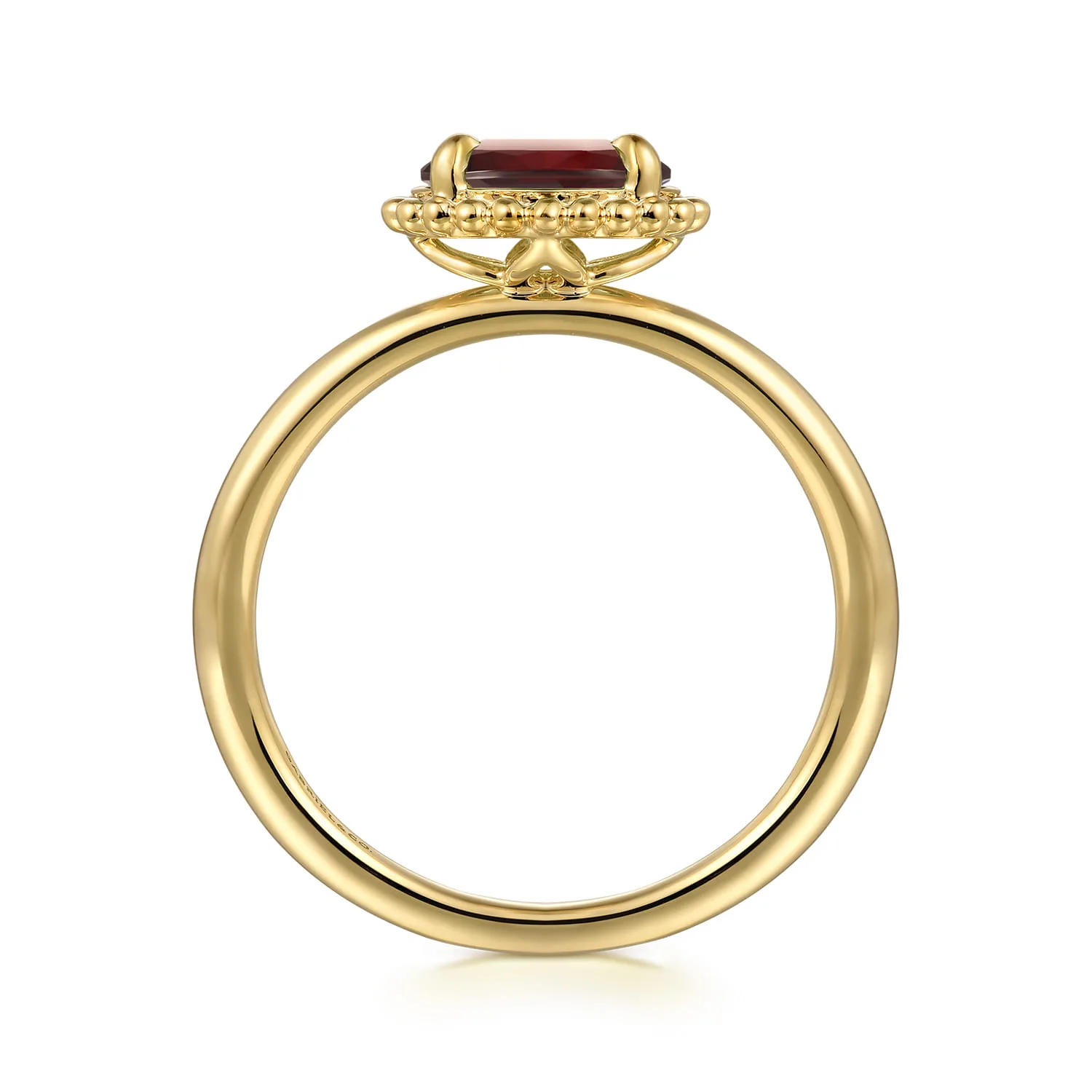 Garnet Bujukan Ladies Ring in 14K Yellow Gold, photograph 2