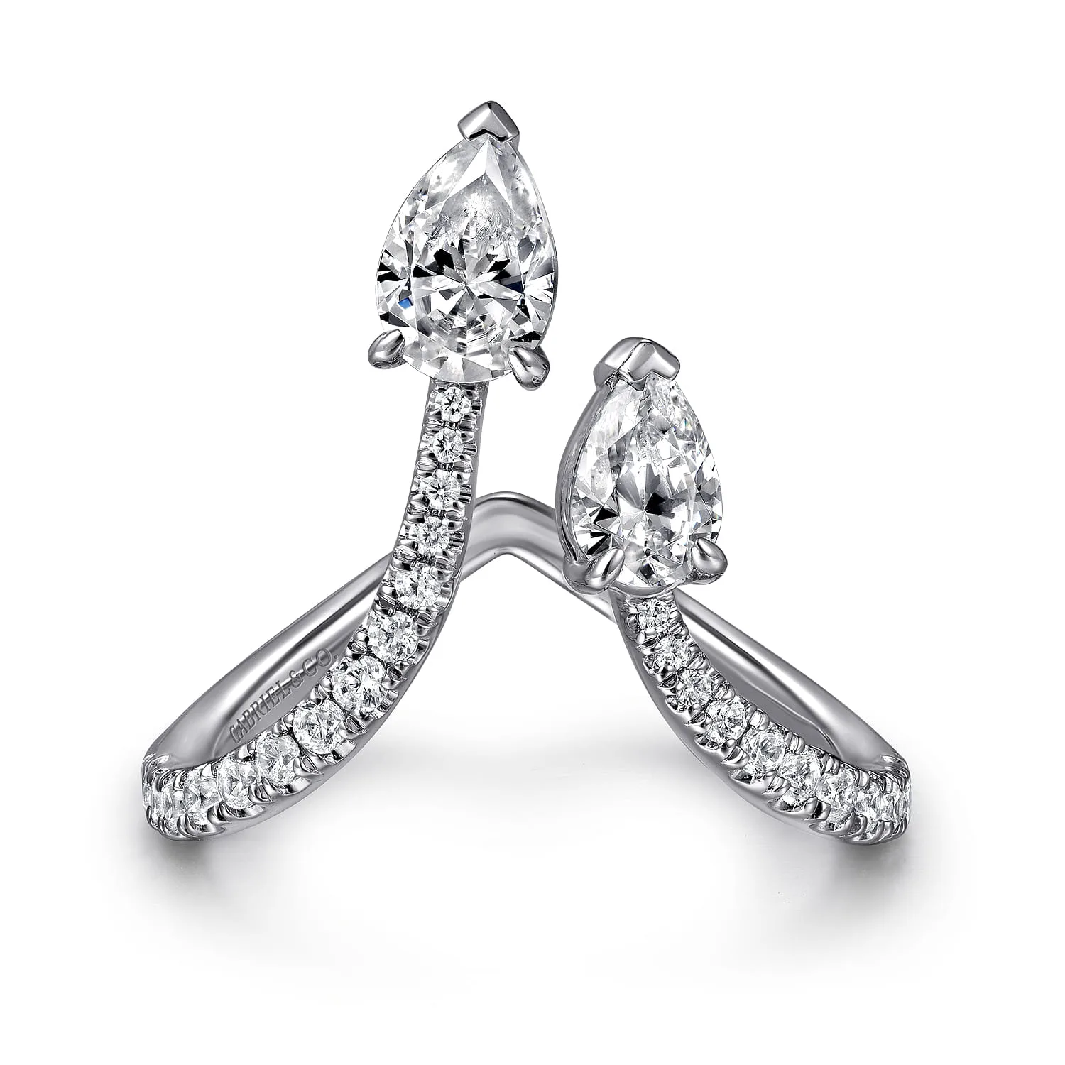 Diamond Open Chevron Ladies Ring