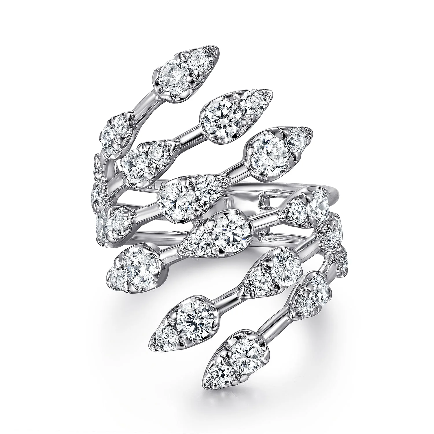 Diamond Spikes Bypass Ladies Ring