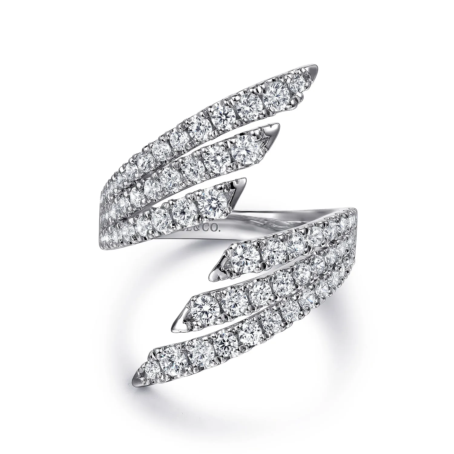 Multi Row Diamond Bypass Ladies Ring