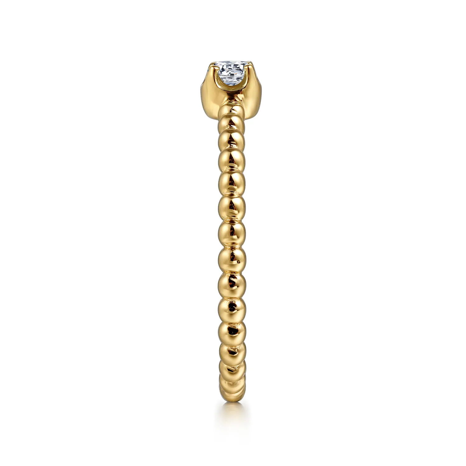 Diamond Stackable Promise Ring in 14K Yellow Gold, photograph 4