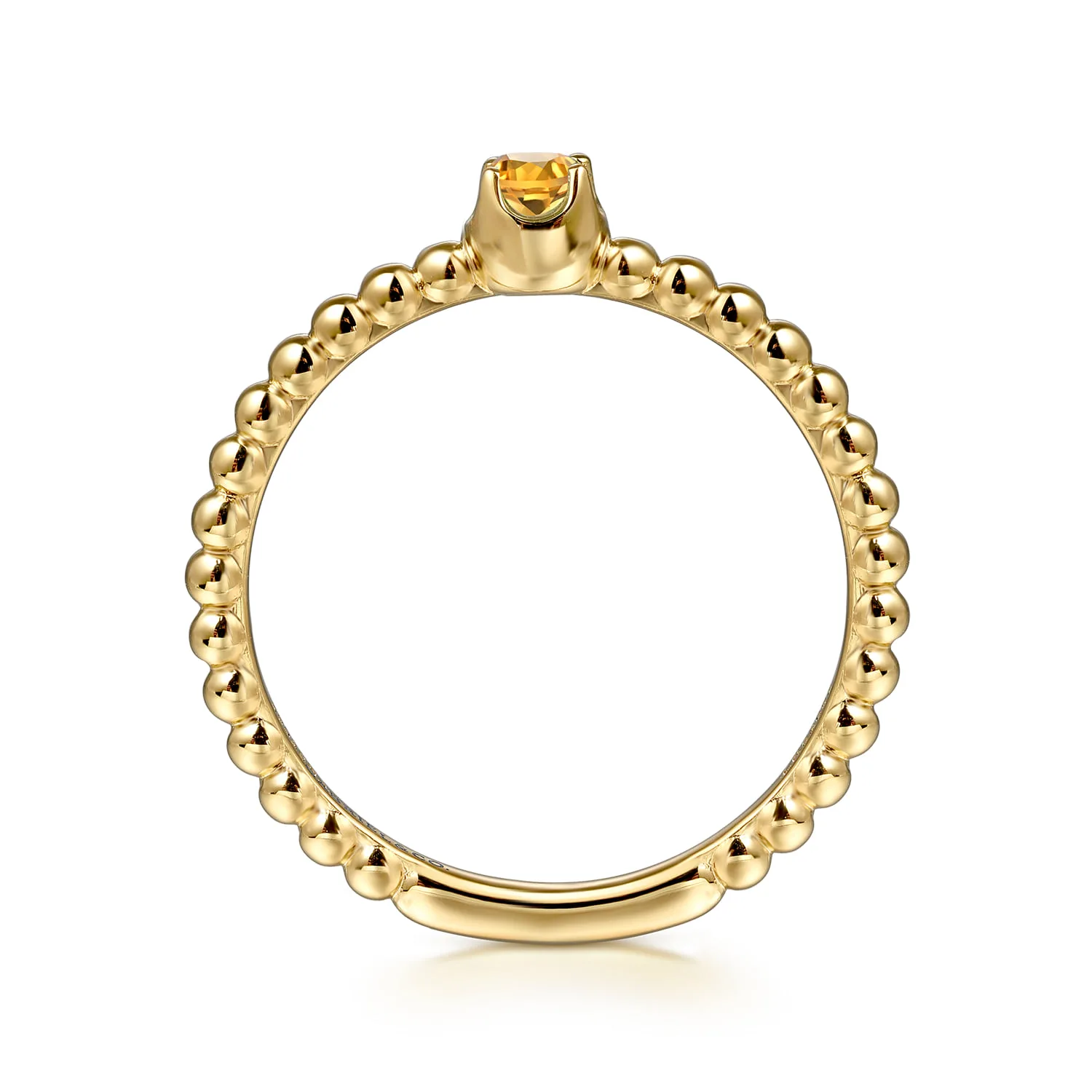 Citrine Stackable Promise Ring in 14K Yellow Gold, photograph 2