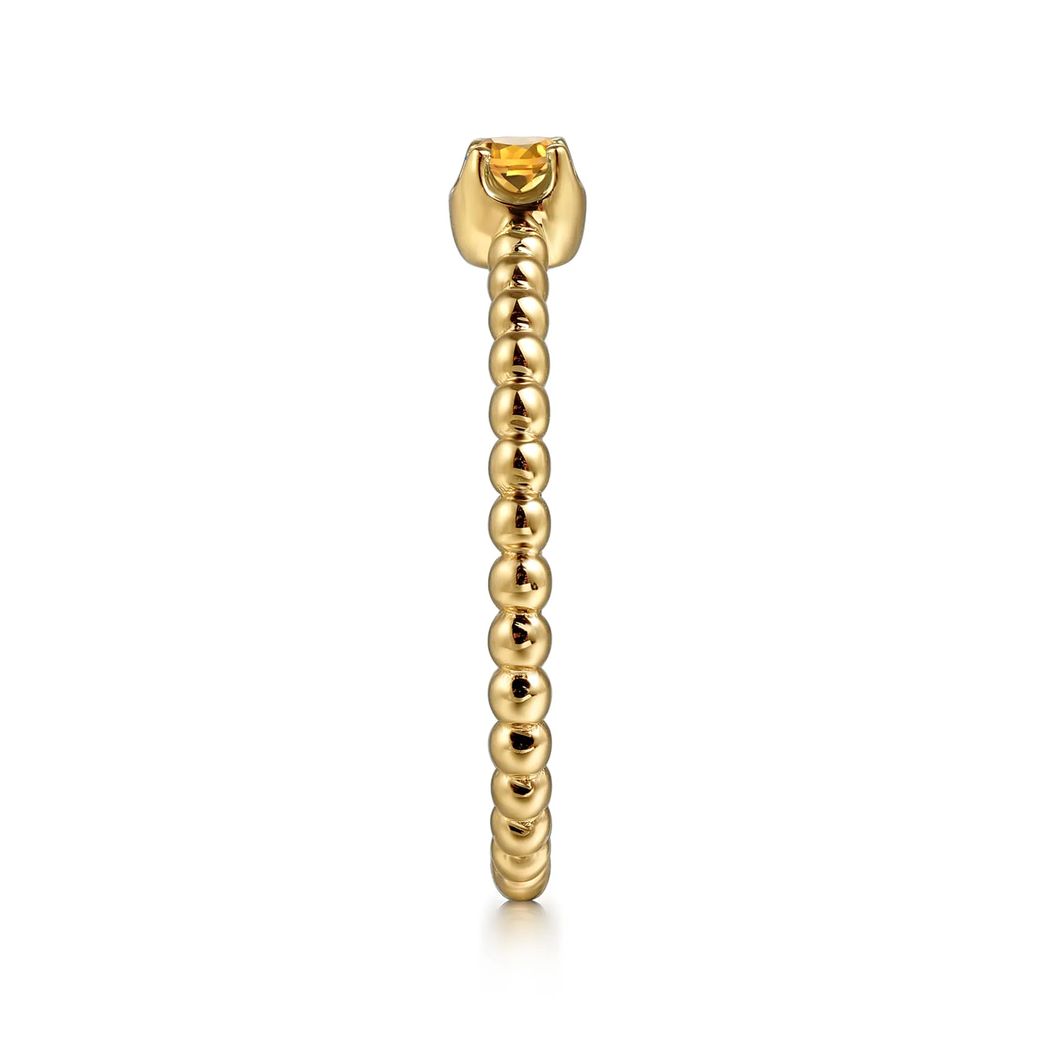 Citrine Stackable Promise Ring in 14K Yellow Gold, photograph 4