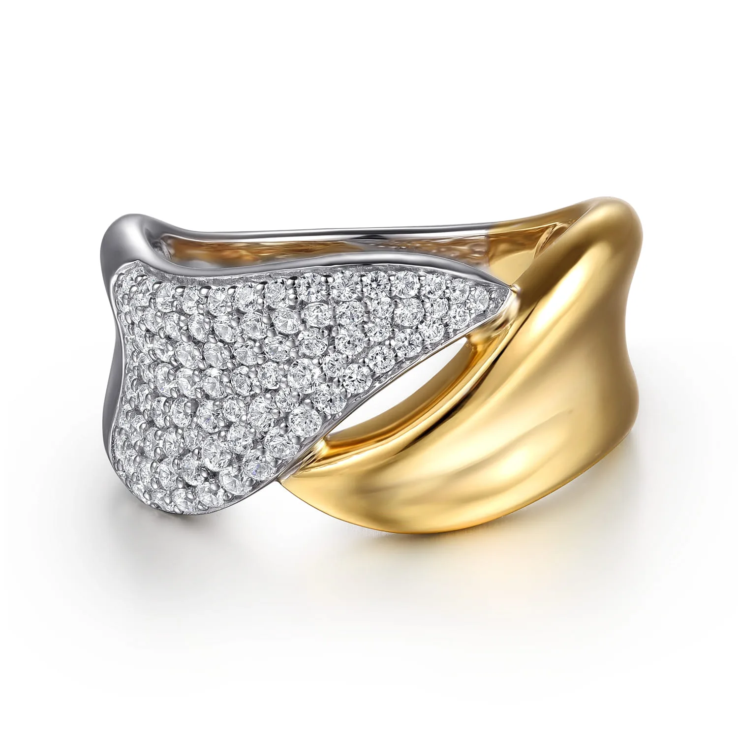 Pave Diamond Bypass Ring