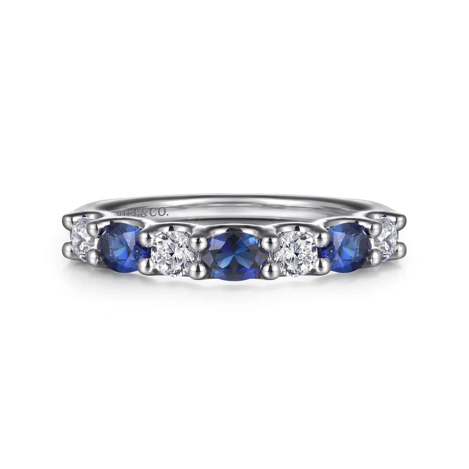 Diamond and Oval Sapphire Band Ring