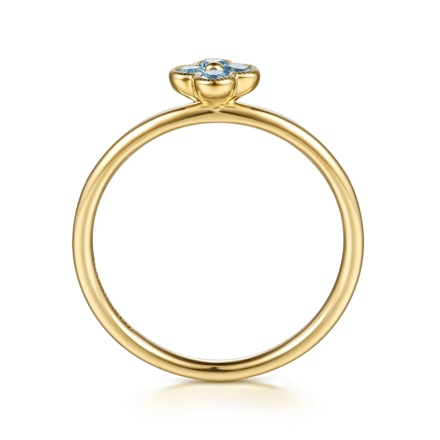 Blue Topaz Stackable Ring in 14K Yellow Gold, photograph 2