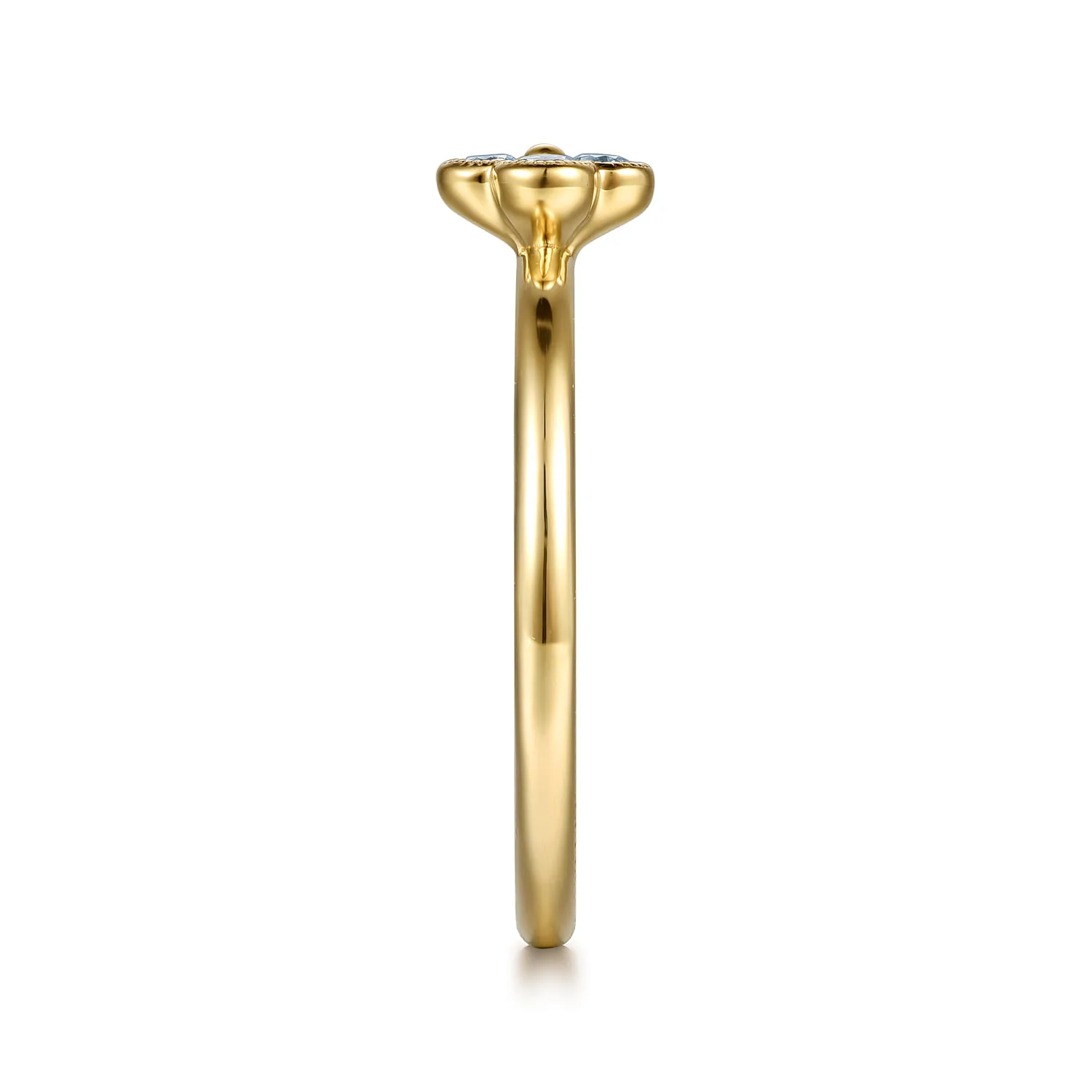 Blue Topaz Stackable Ring in 14K Yellow Gold, photograph 4