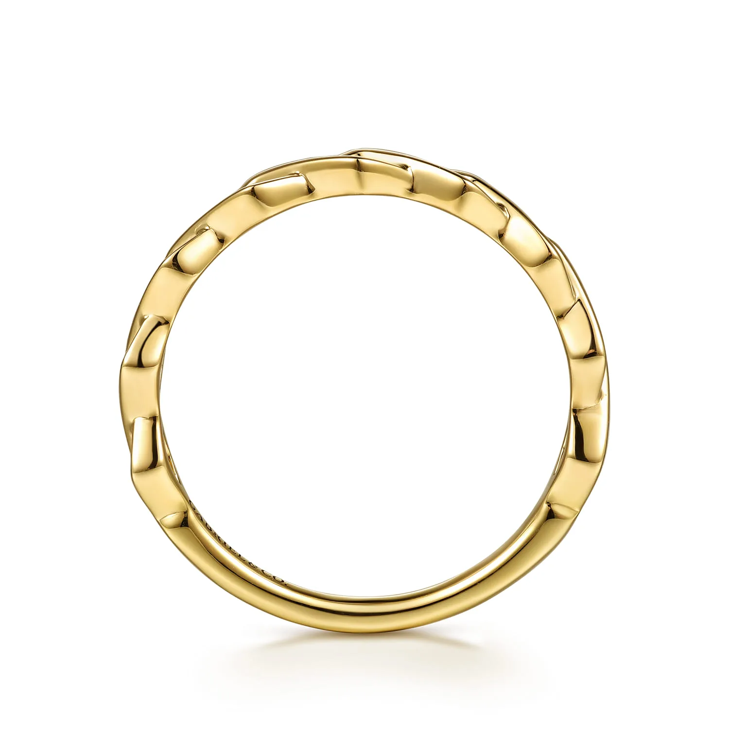 Rhombus Shape Stackable Ring in 14K Yellow Gold, photograph 2