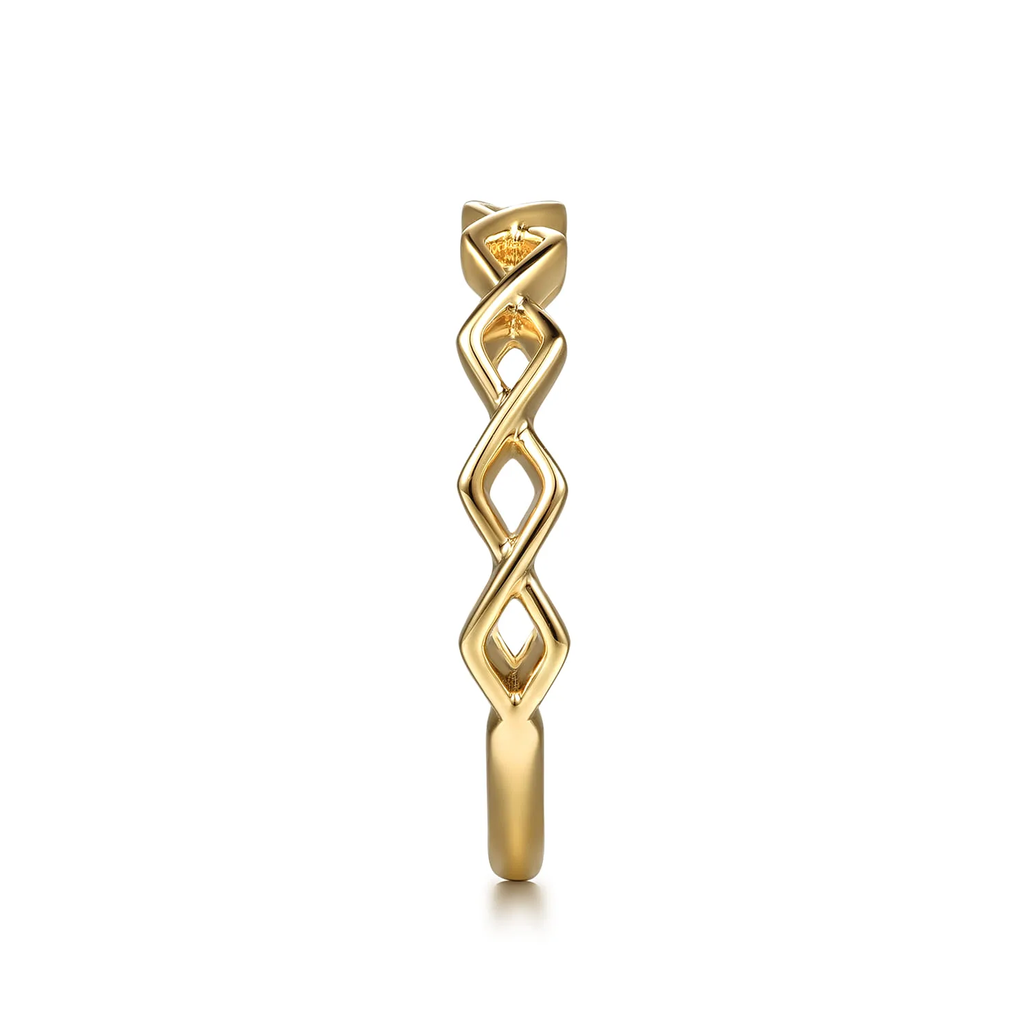 Rhombus Shape Stackable Ring in 14K Yellow Gold, photograph 4