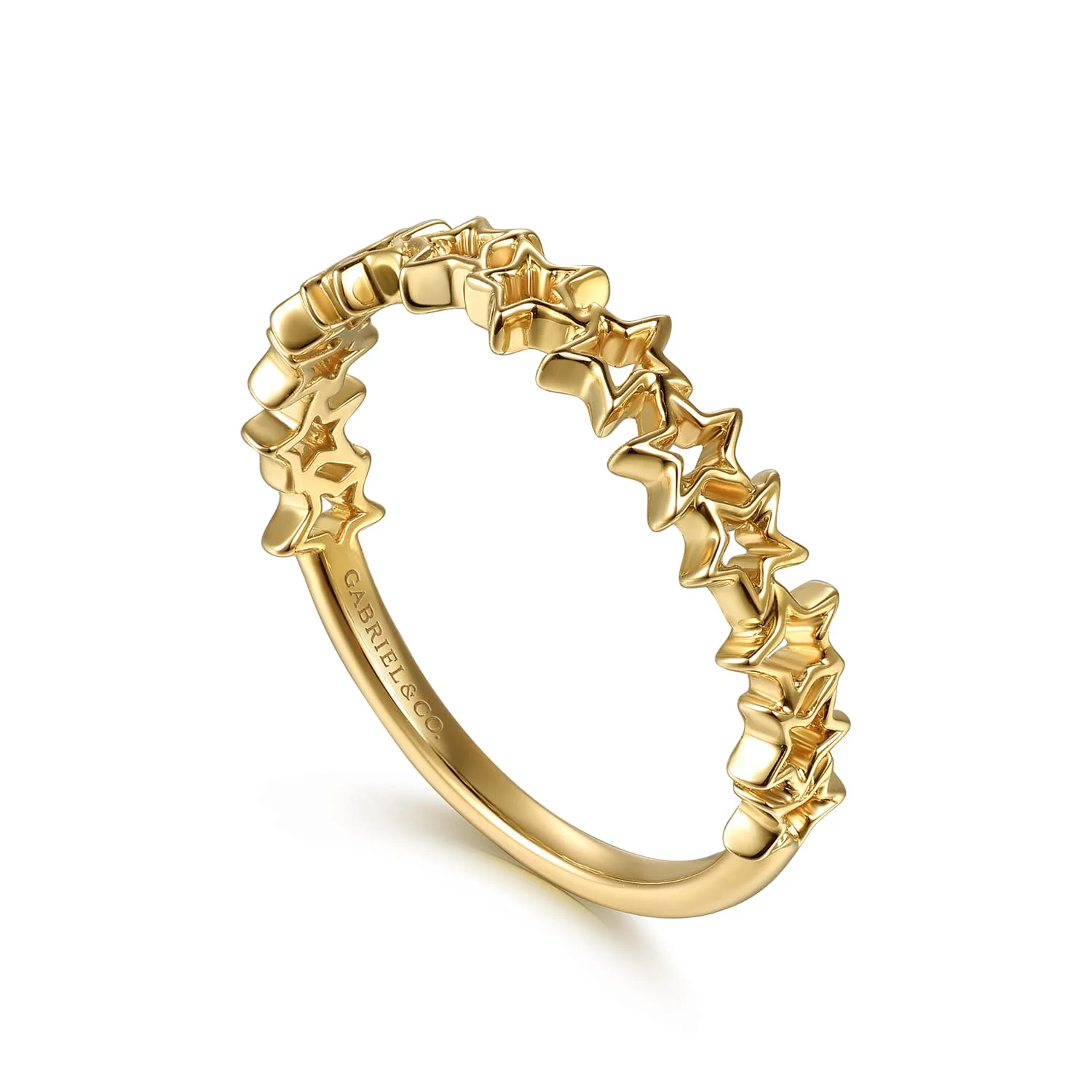 Star Shape Stackable Ring in 14K Yellow Gold, photograph 3