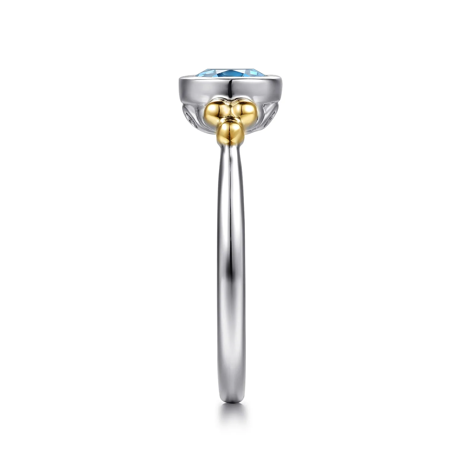 and Bujukan Blue Topaz Solo Ring in 14K Yellow Gold, photograph 4