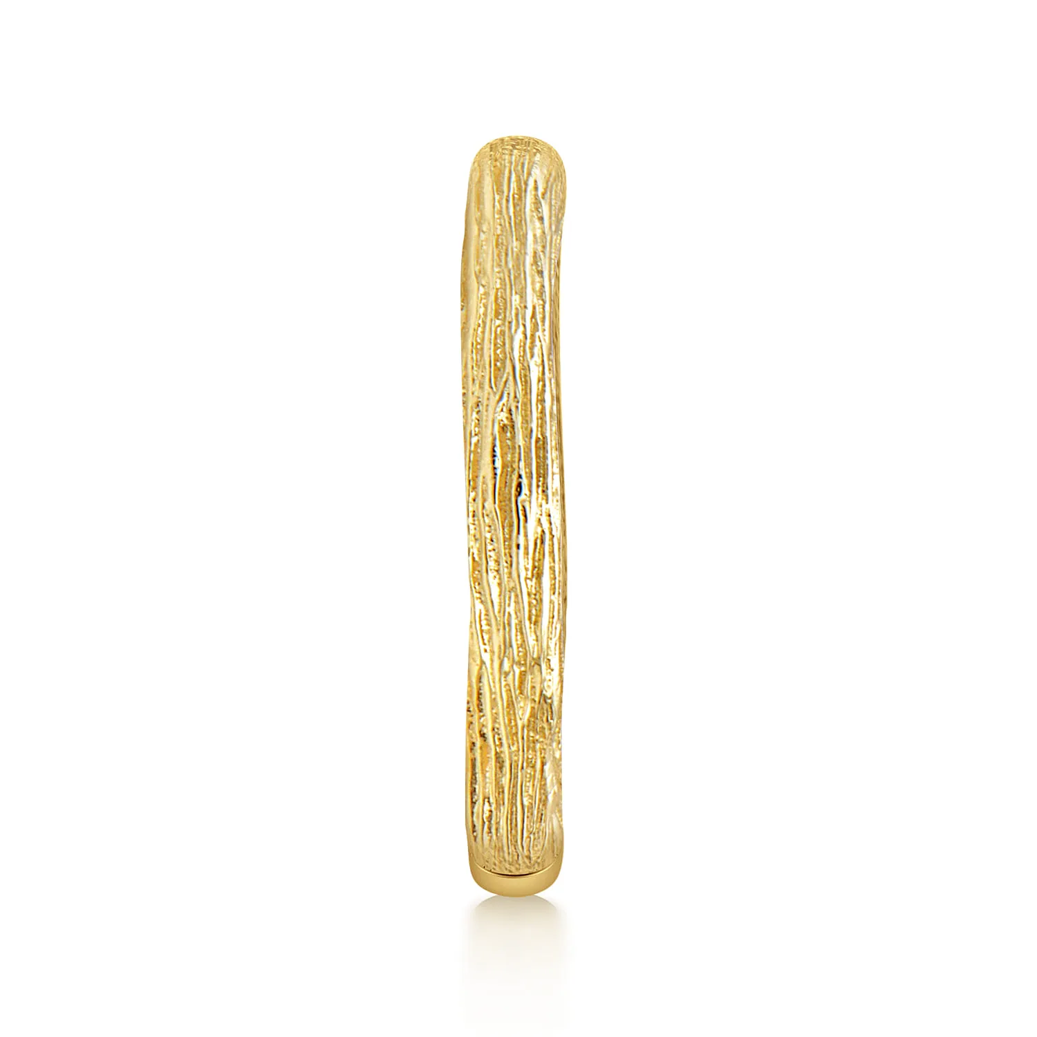 Brushed Textured Stackable Ring in 14K Yellow Gold, photograph 4