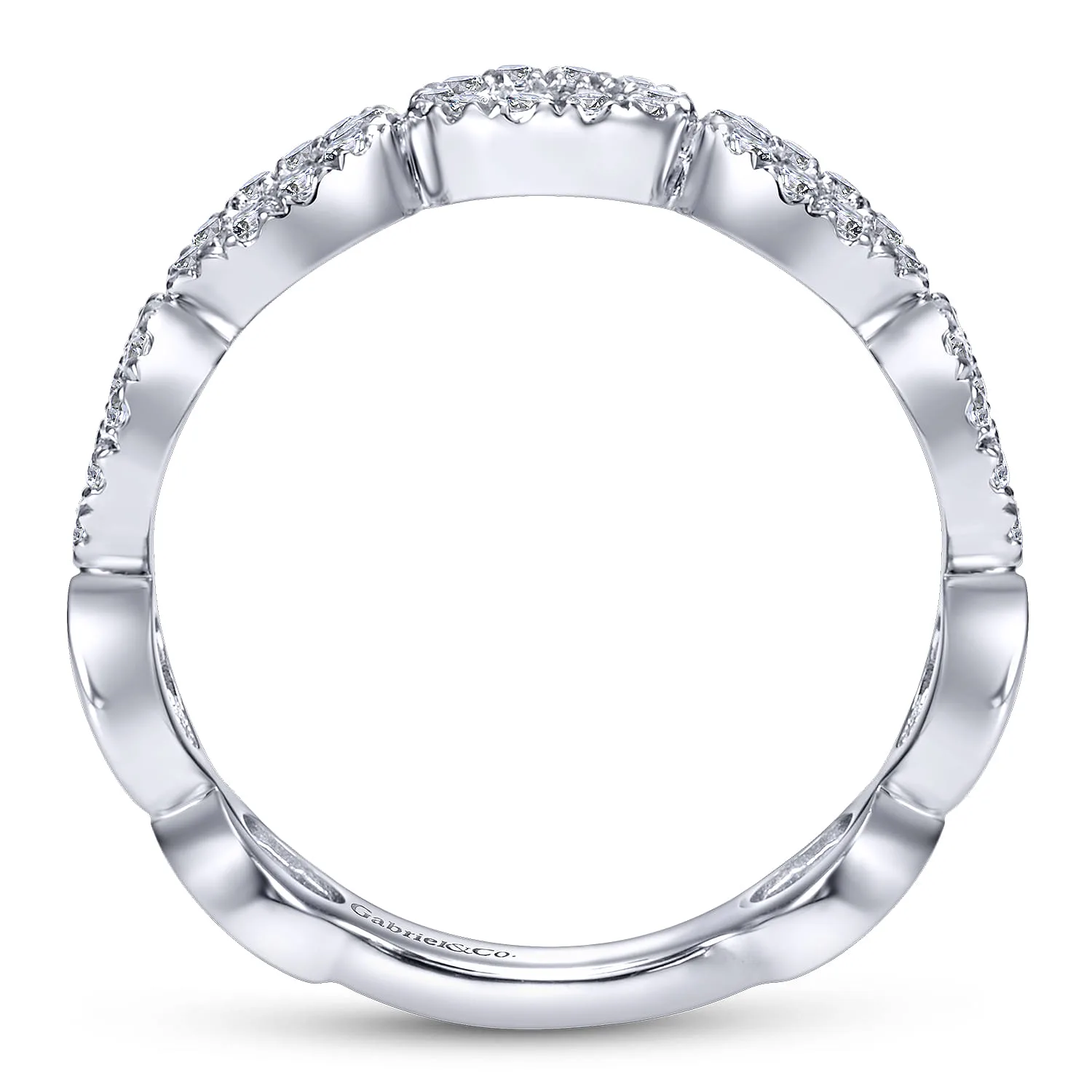 Open Circles Diamond Band in 14K White Gold, photograph 2