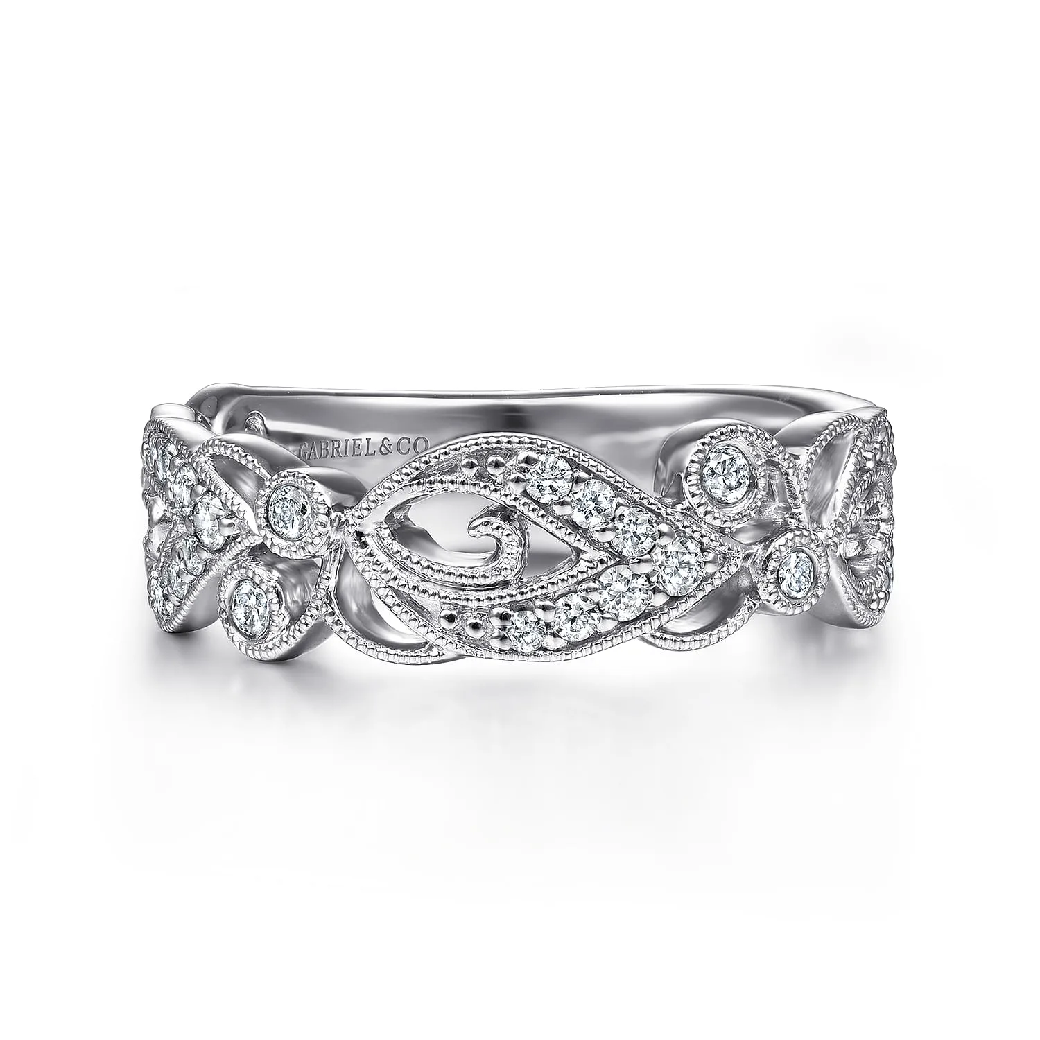 Floral Inspired Diamond Stackable Ring