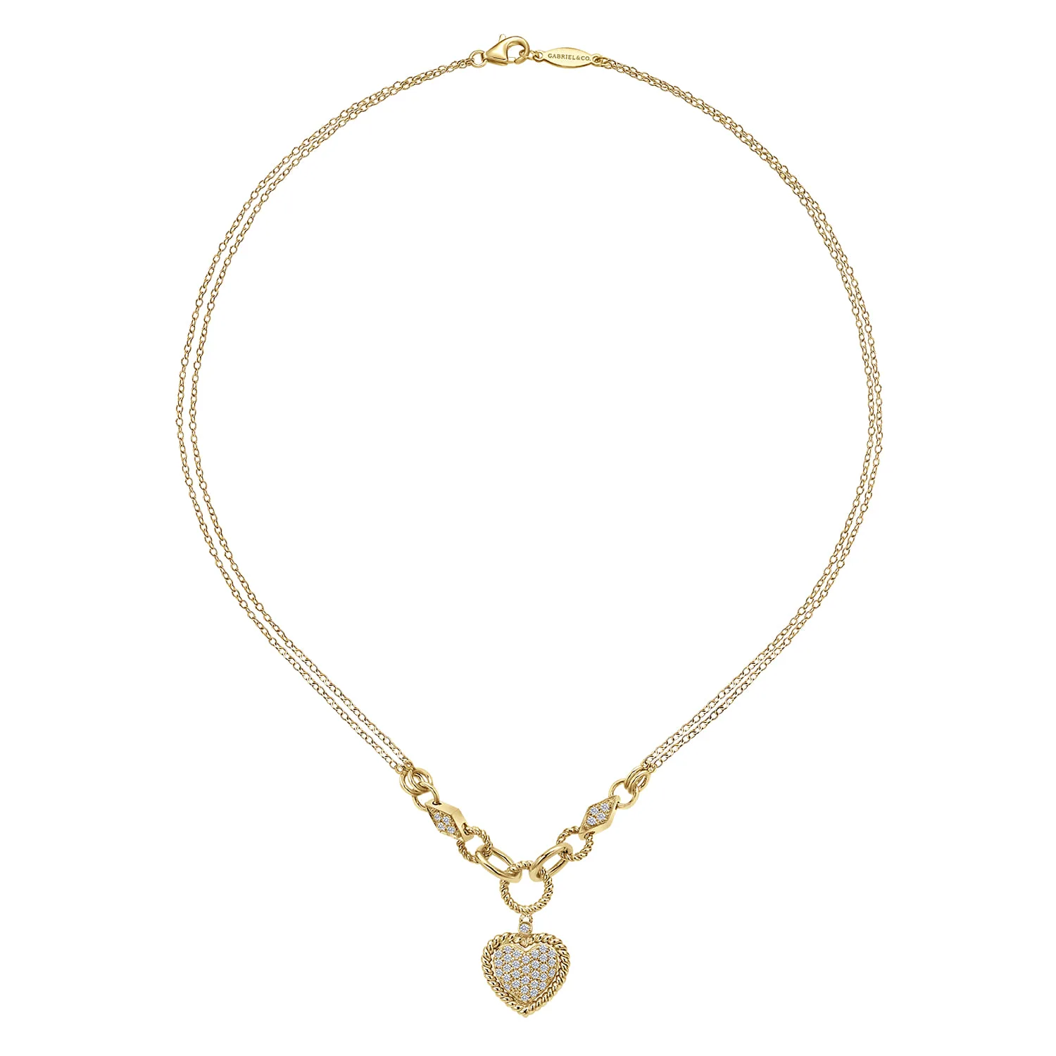 Diamond Necklace in 14K Yellow Gold, photograph 2