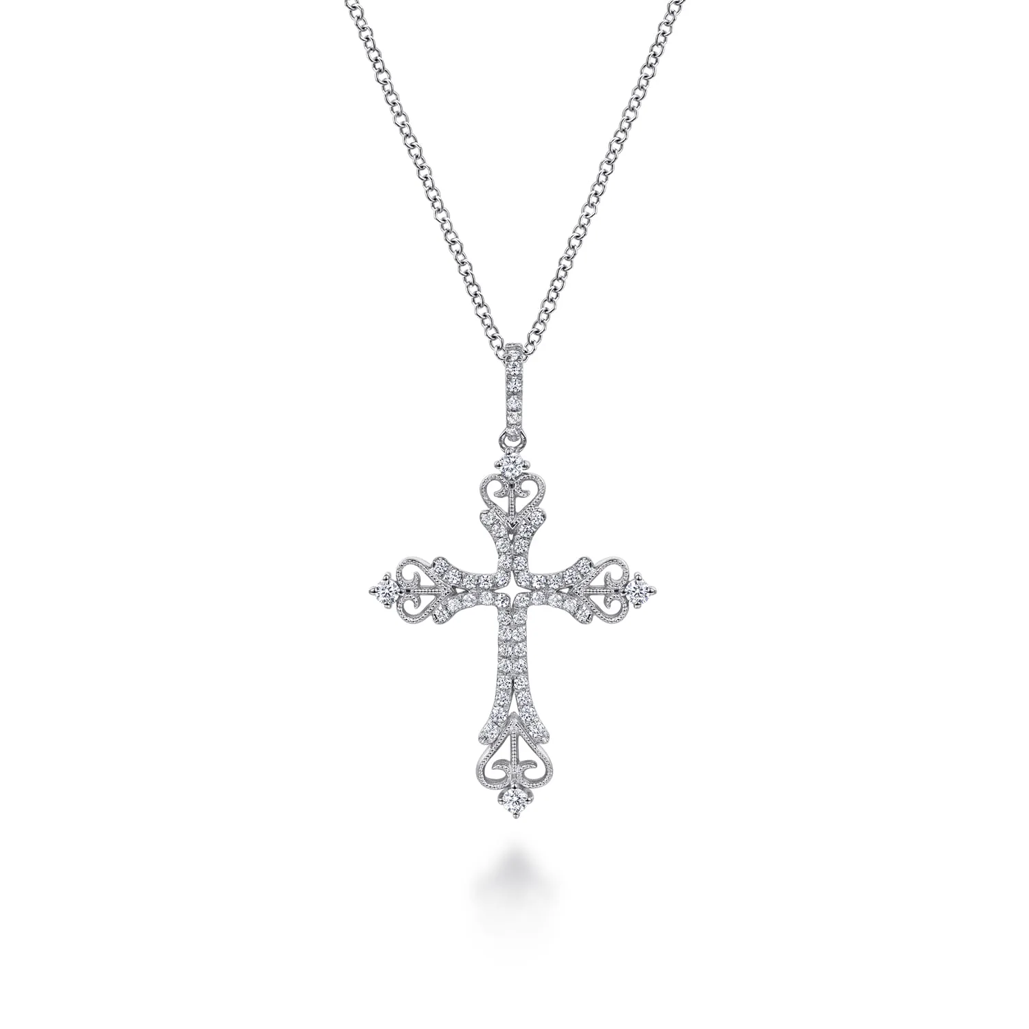 18 inch Diamond Cross Pendant Necklace