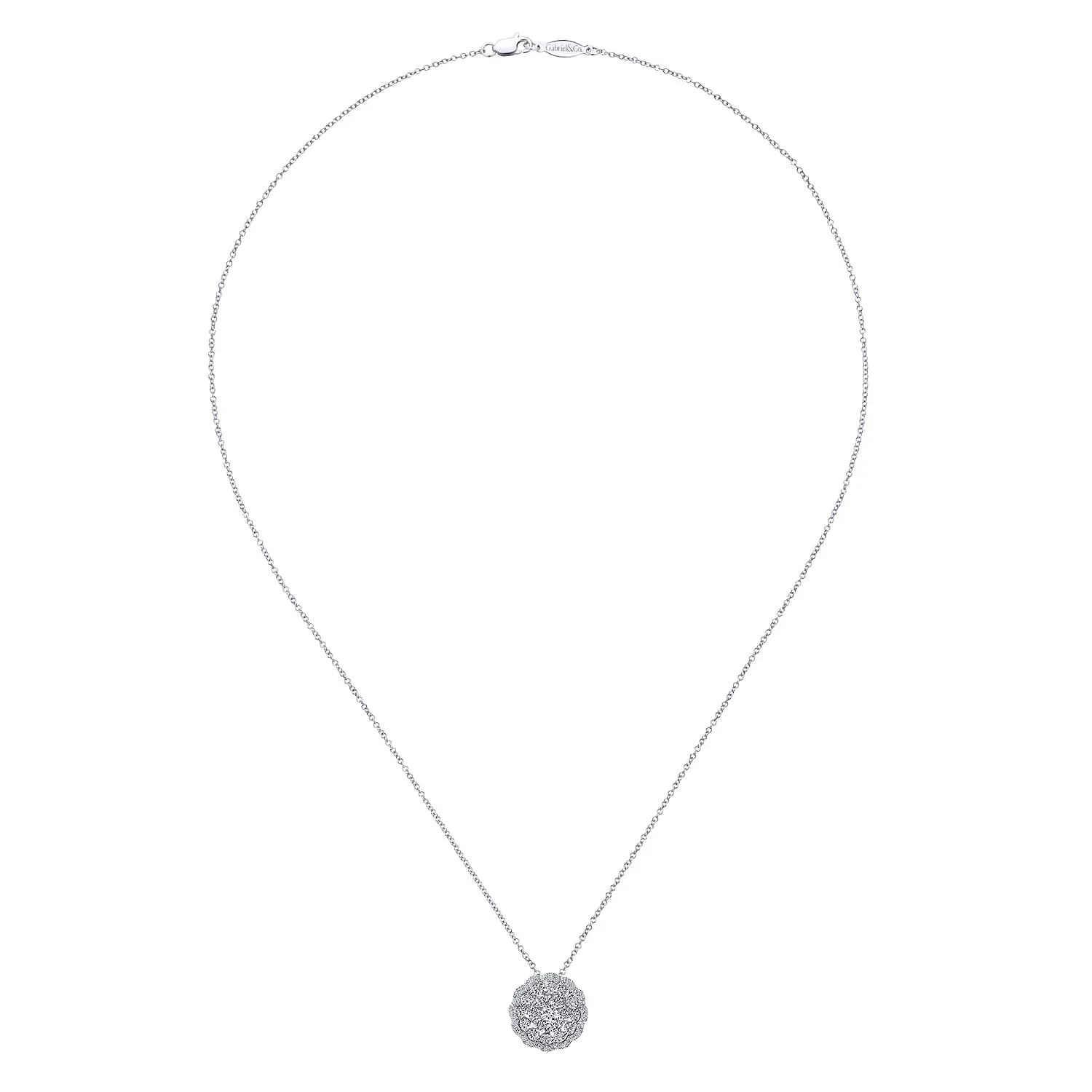18 inch Diamond Necklace in 14K White Gold, photograph 2