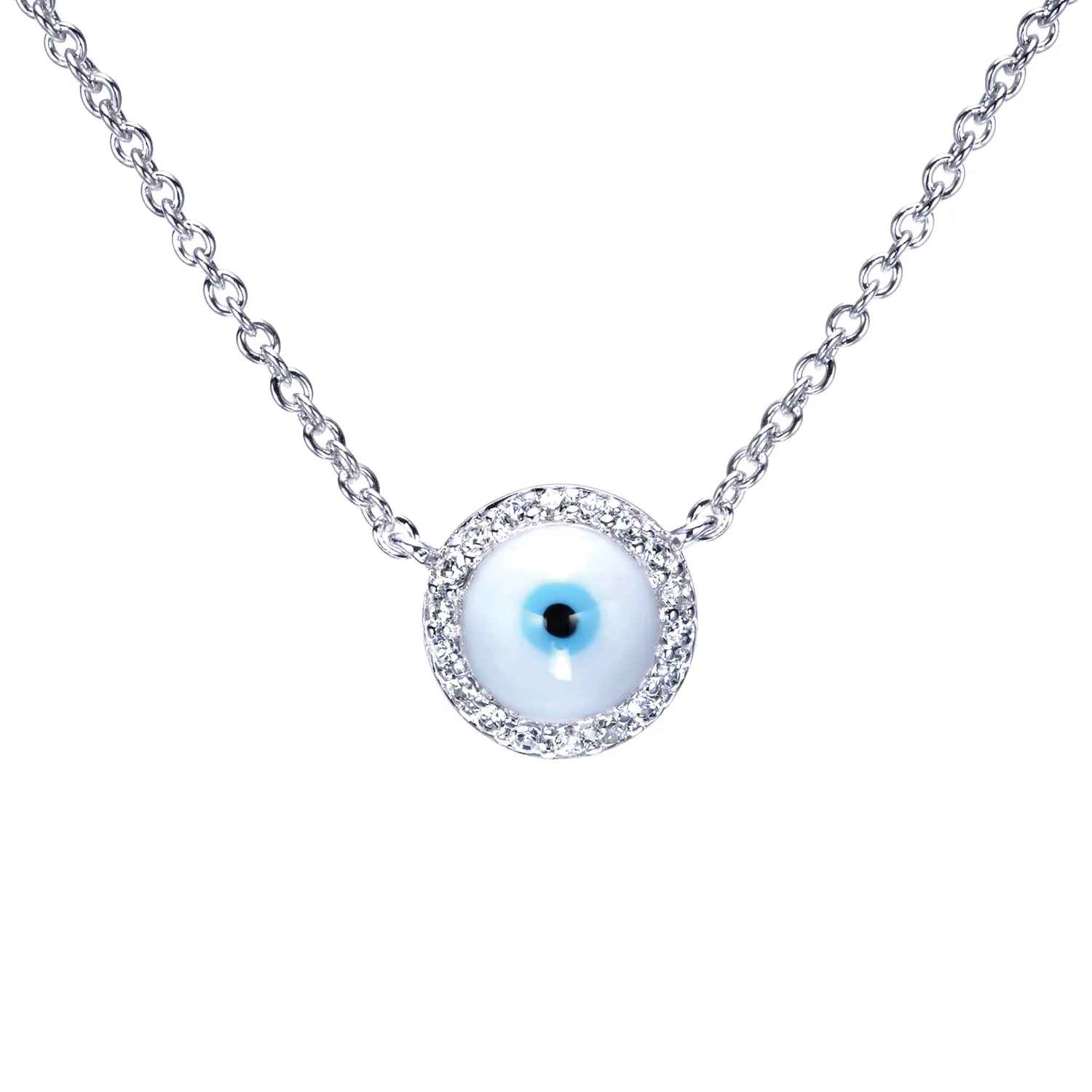 Diamond Evil Eye Pendant Necklace