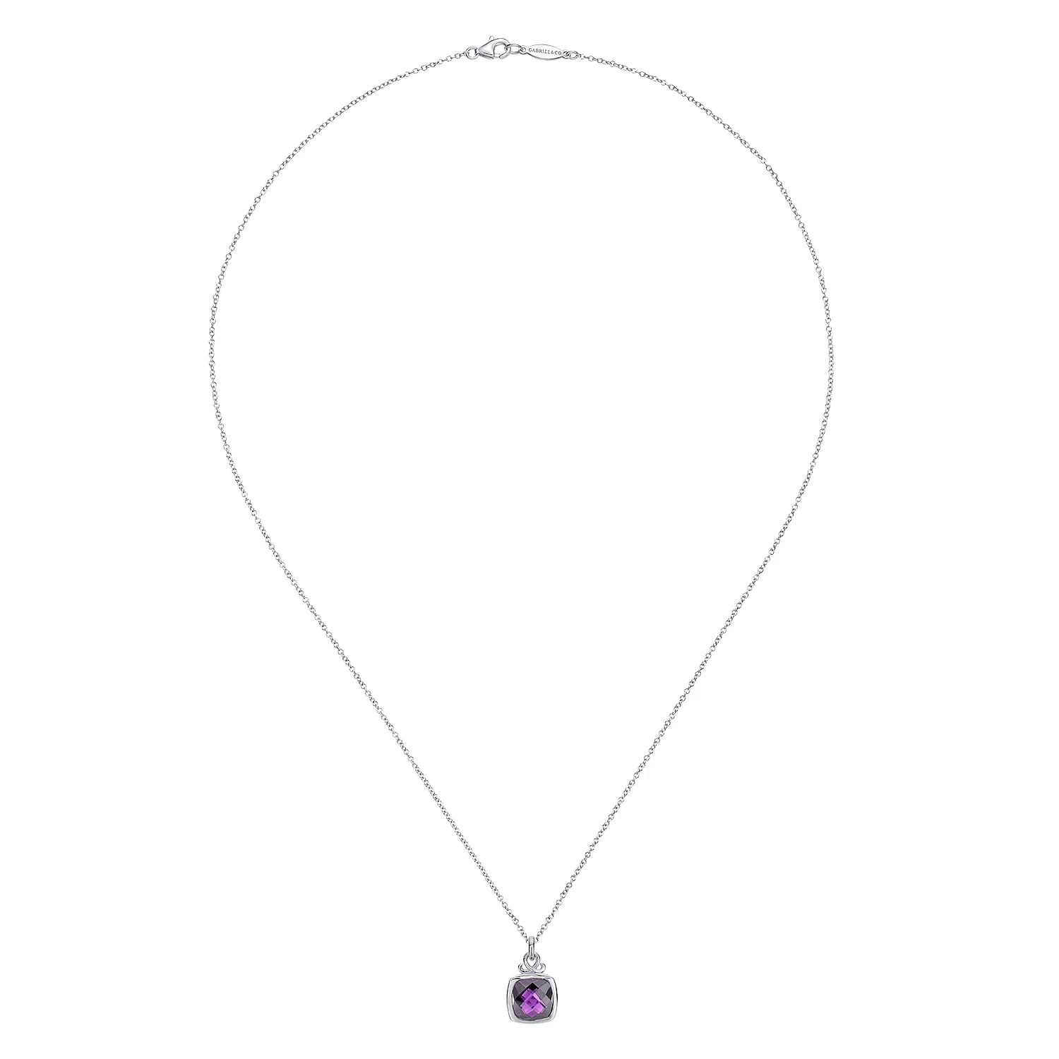Amethyst Pendant Necklace in Sterling Silver, photograph 2