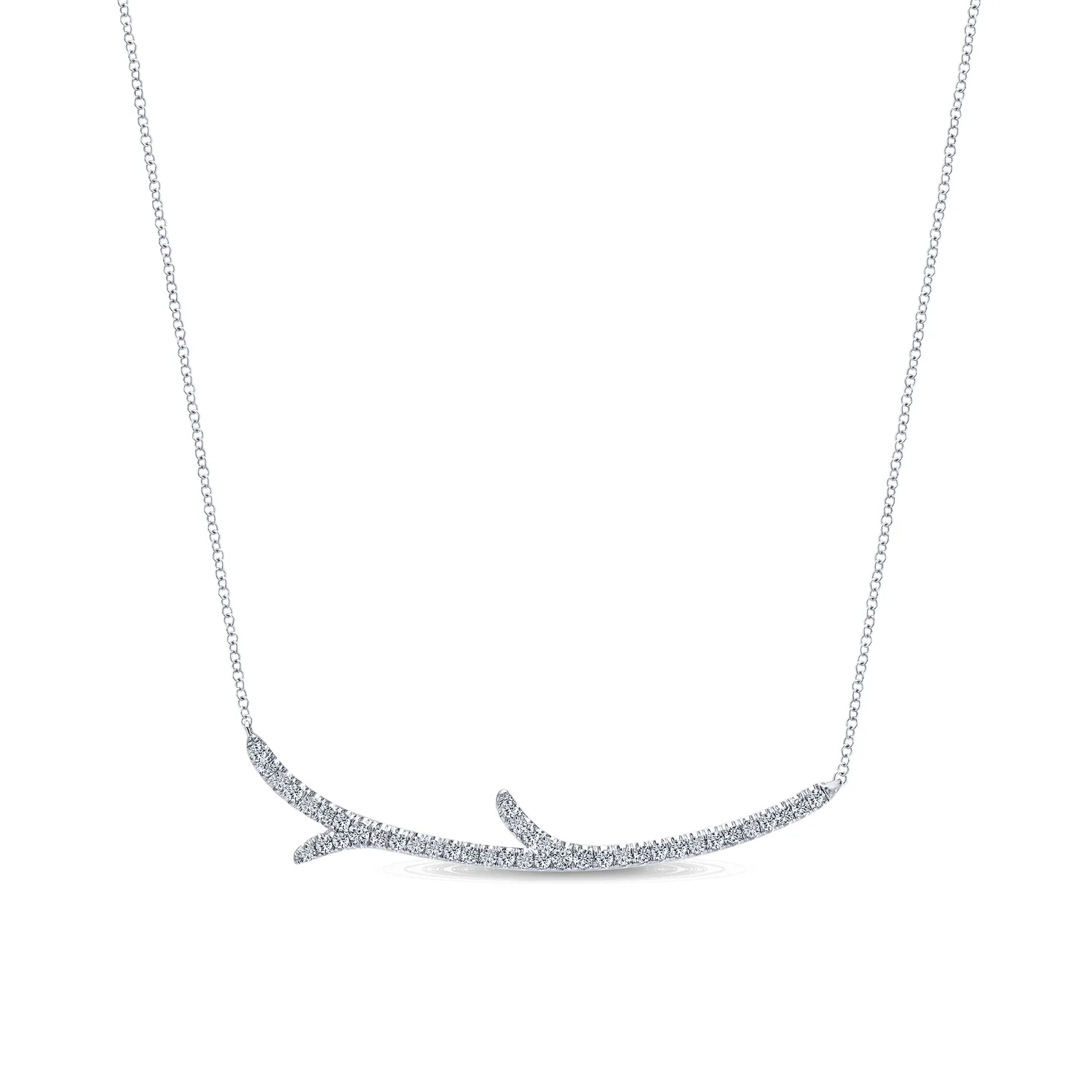 18 inch Curved Diamond Branch Necklace