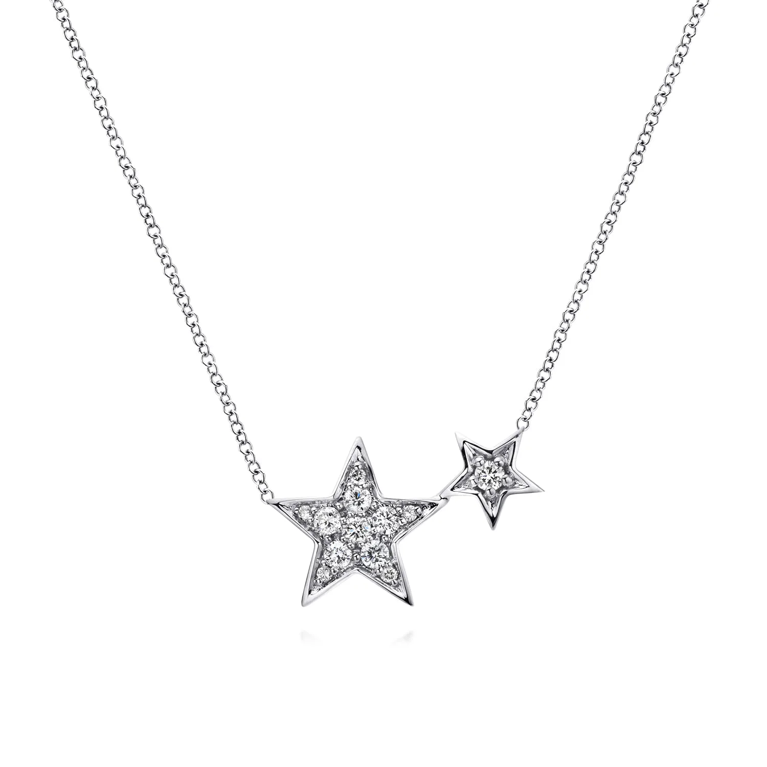Double Pave Diamond Star Necklace