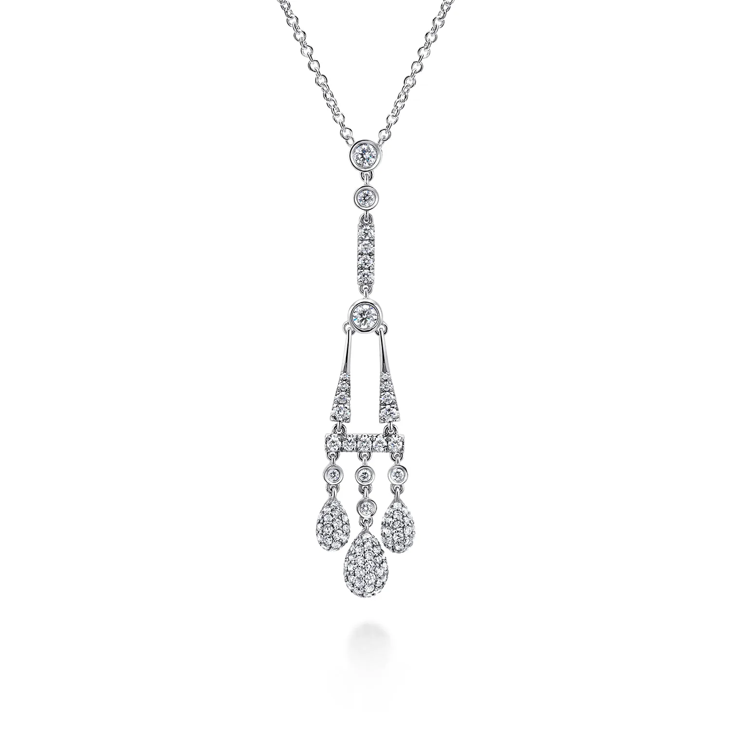 Linear Diamond Drops Necklace