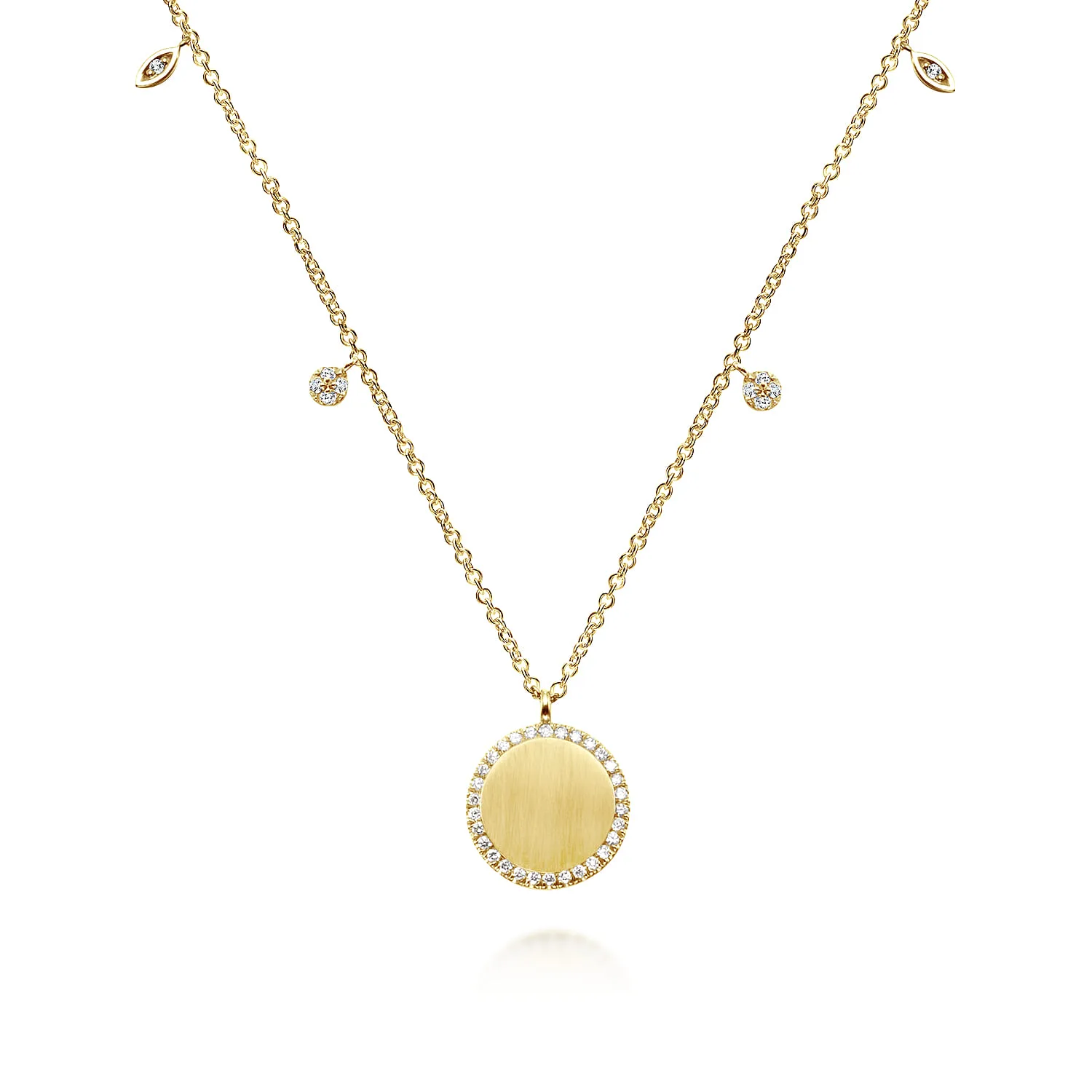 Pendant Necklace with Diamond Halo