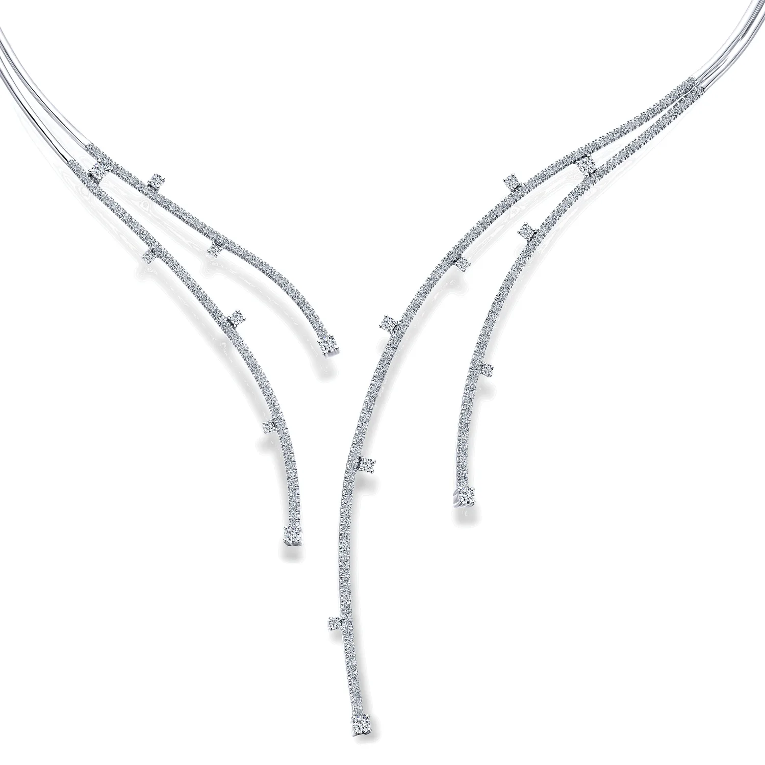 Dramatic Open Diamond Statement Necklace