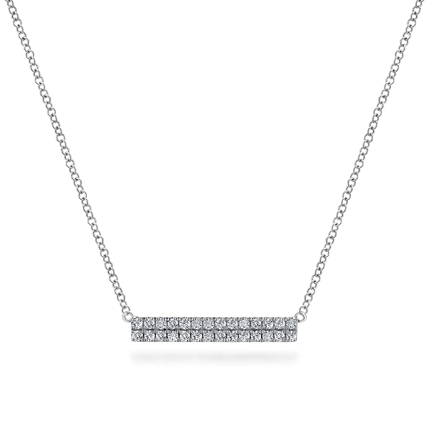 Rectangular Diamond Bar Necklace