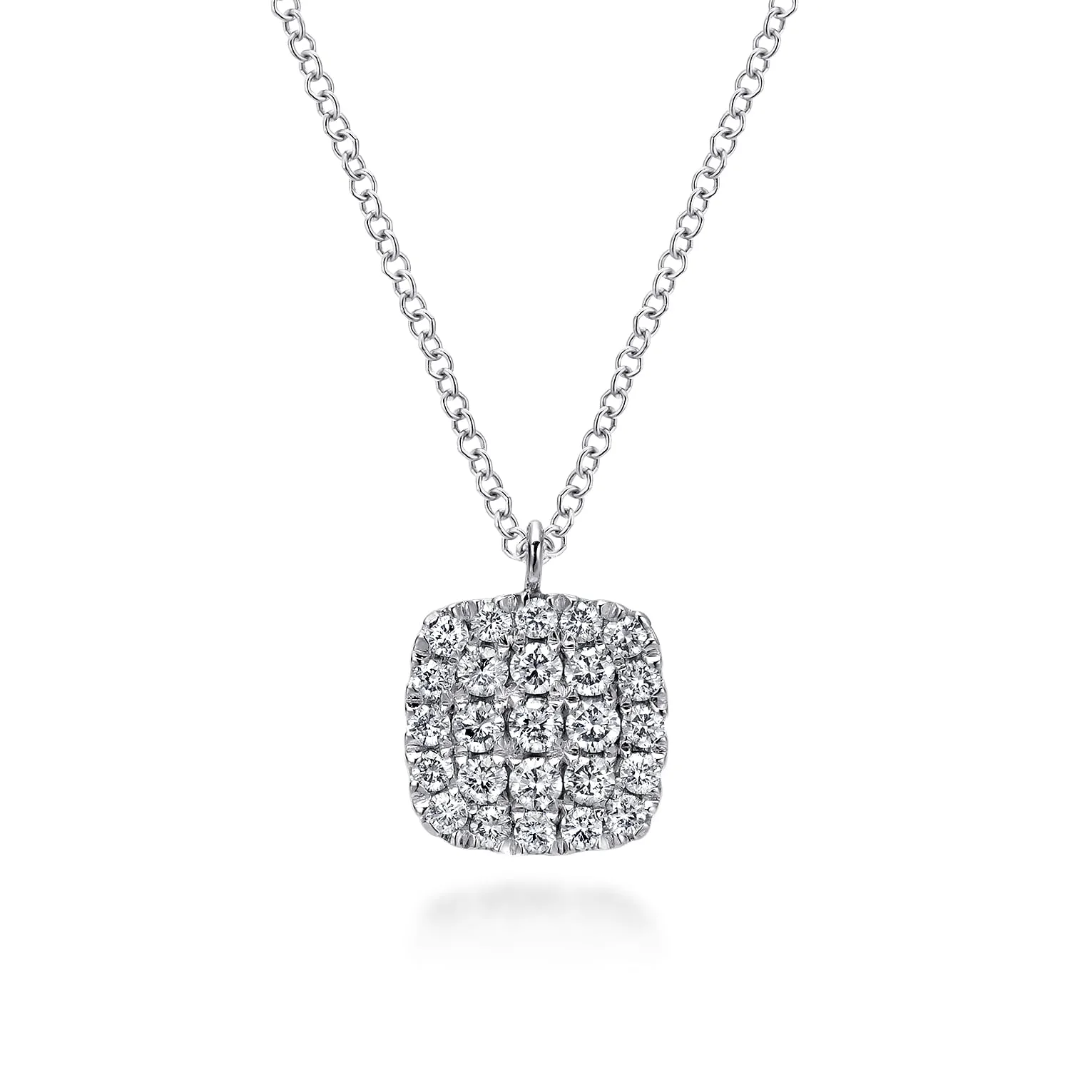 Shaped Diamond Cluster Pendant Necklace