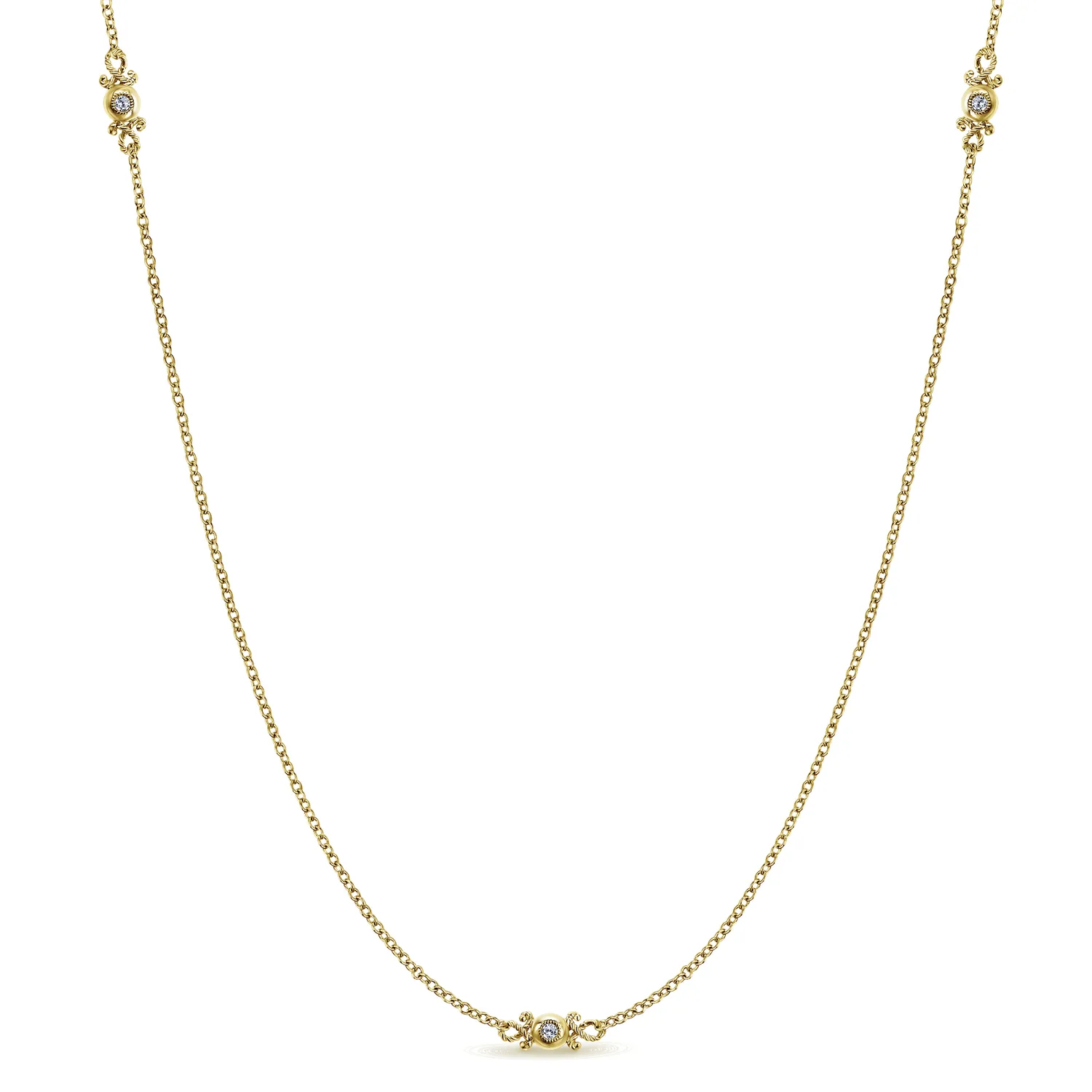 32 inch Diamond Filigree Station Necklace